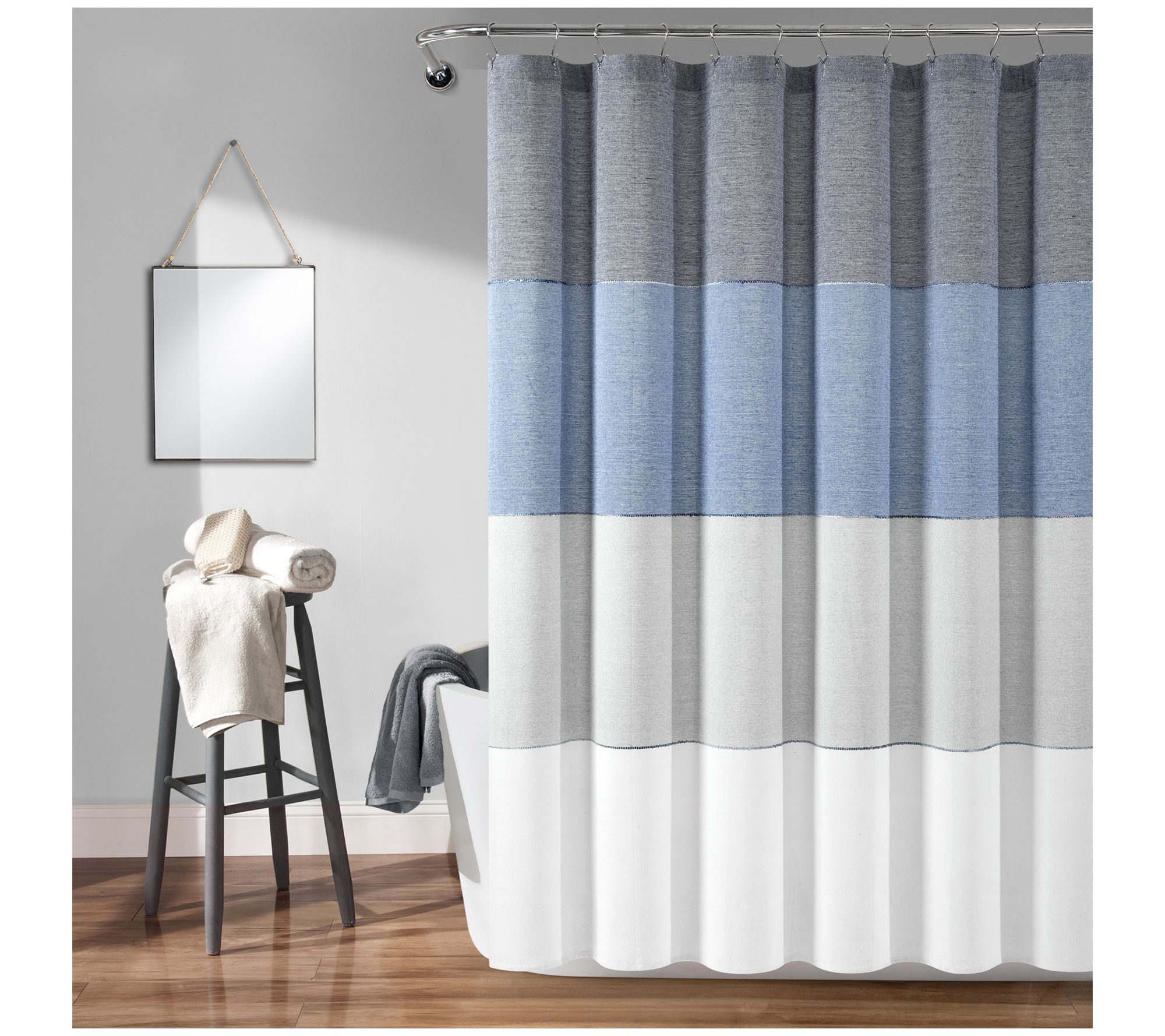 Color Block Ombre Single Shower Curtain 72X72 by Lush Decor