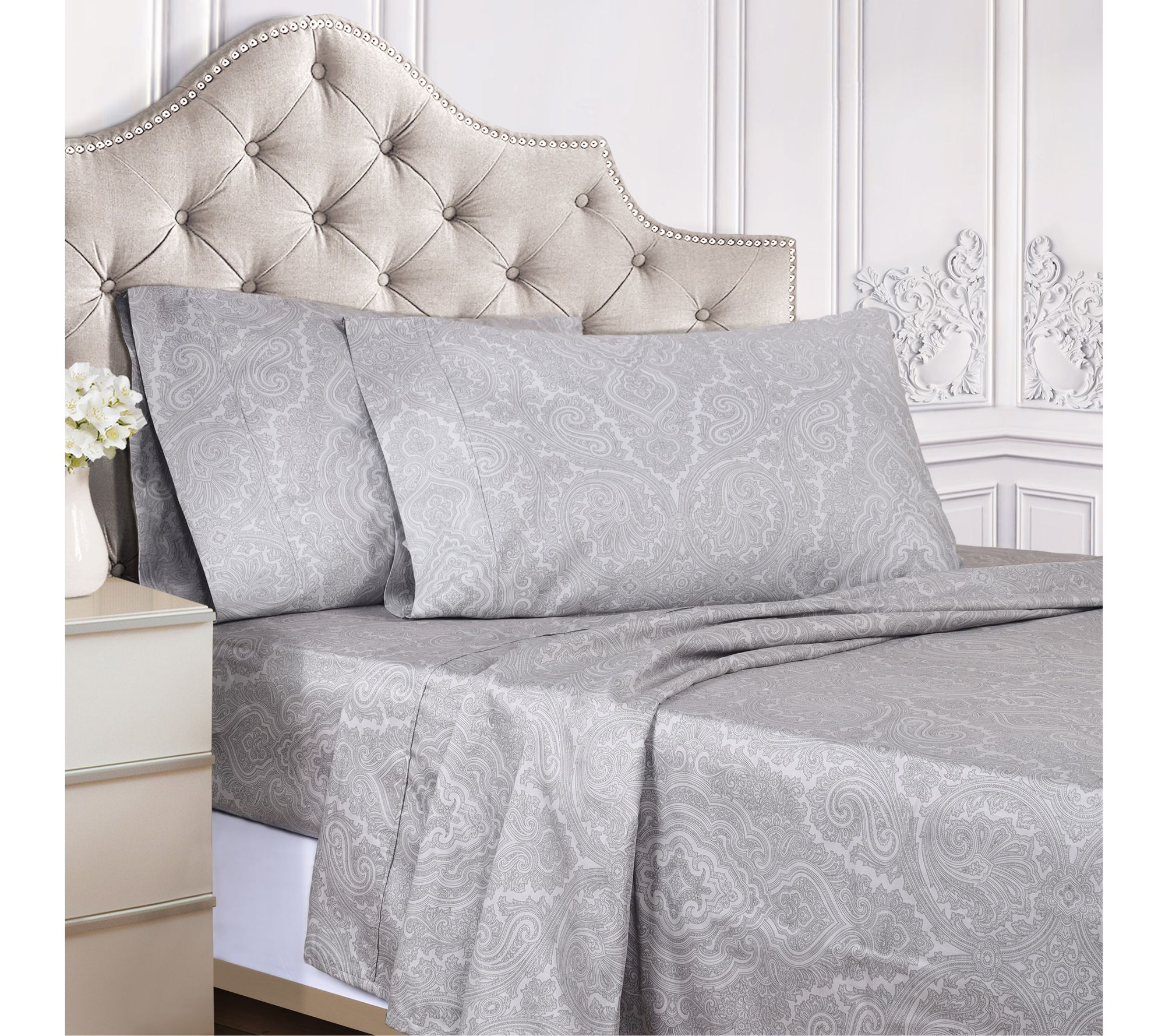 Superior Paisley Cotton Polyester Blend Sheet,ng