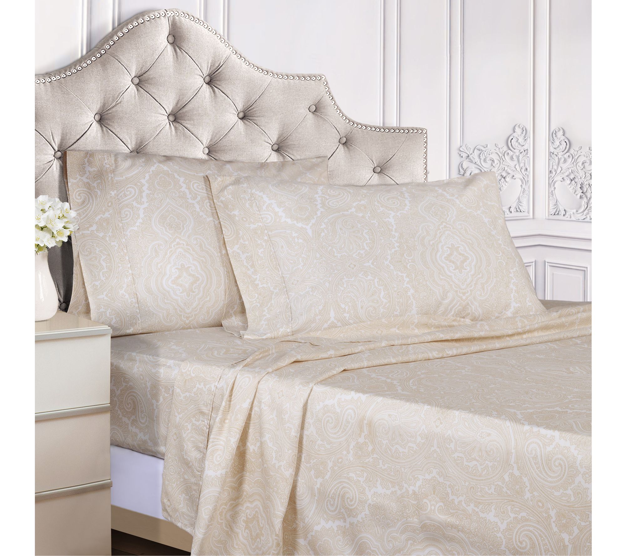 Superior Paisley Cotton Polyester Blend Sheet,g