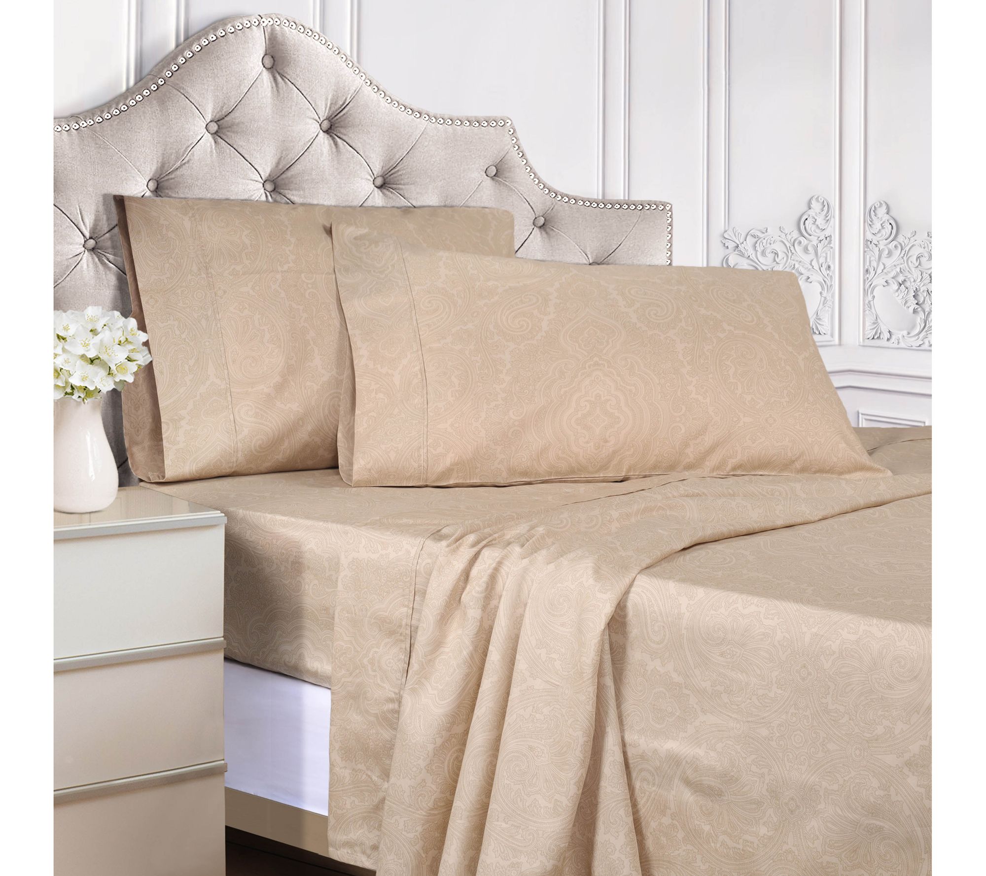 Superior Paisley Cotton Polyester Blend Sheet,ng
