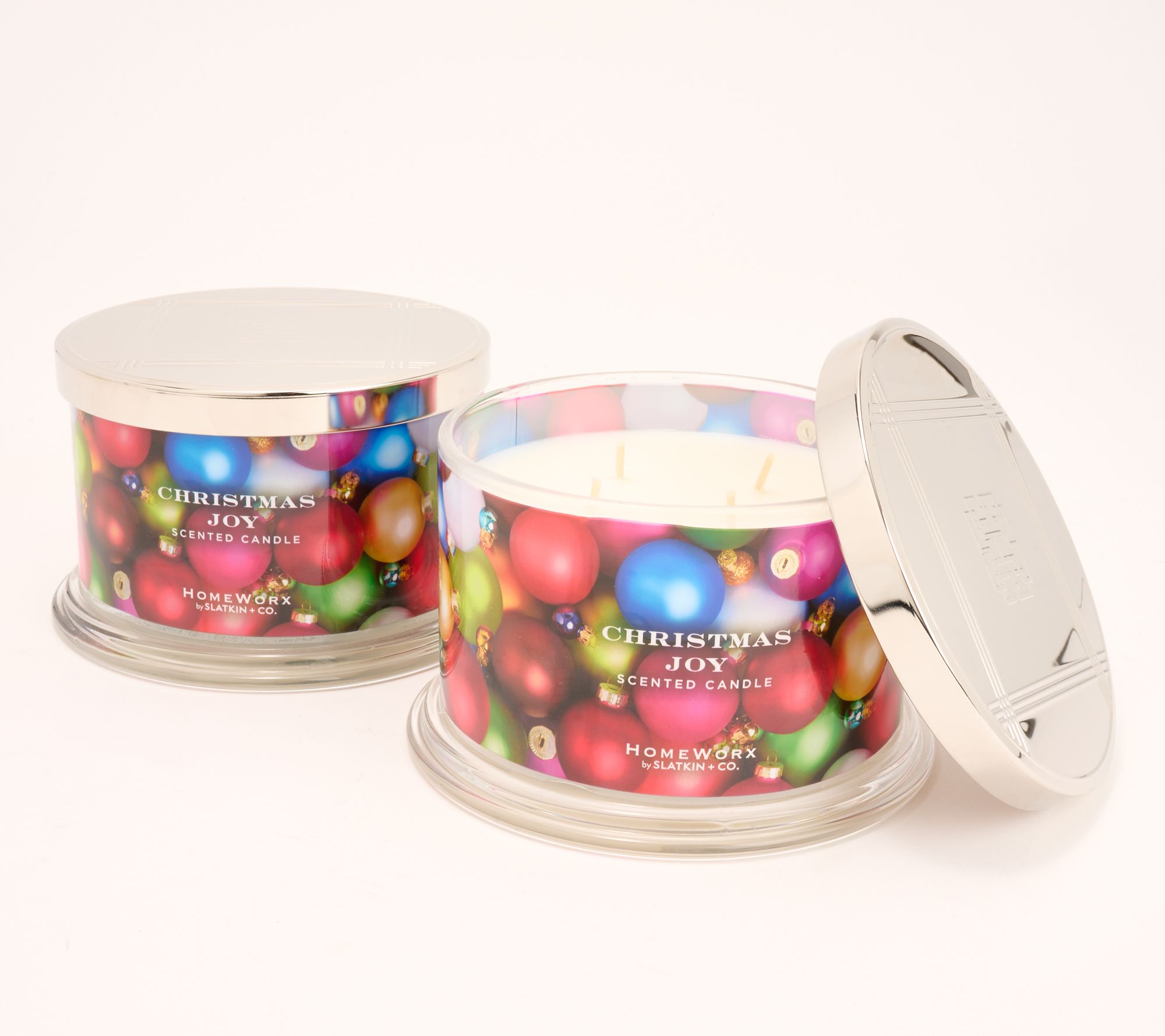 HomeWorx by Slatkin & Co. S/2 Christmas Joy 18oz Candles