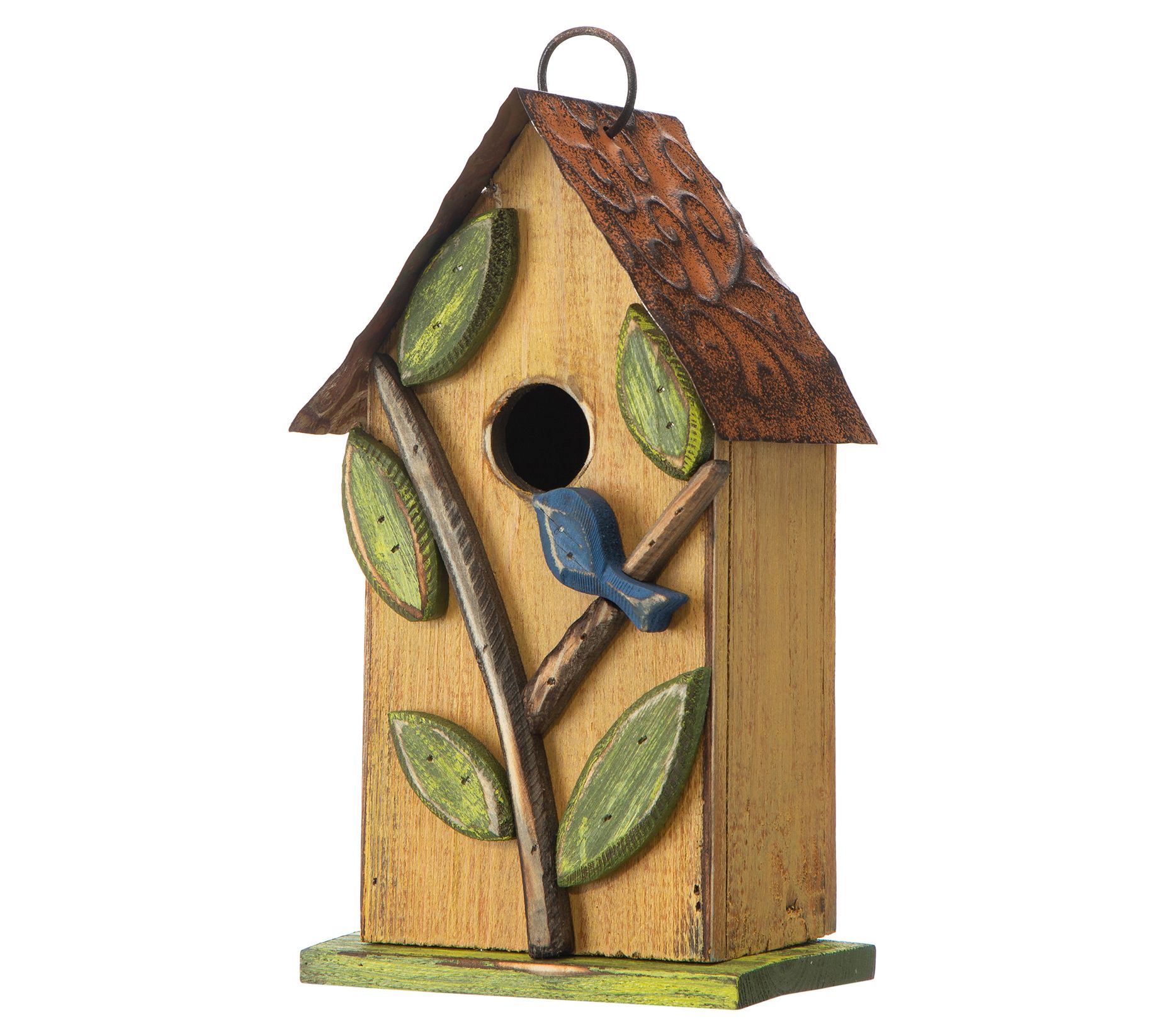 Glitzhome 3D Bird Upon a Tree Wood Birdhouse