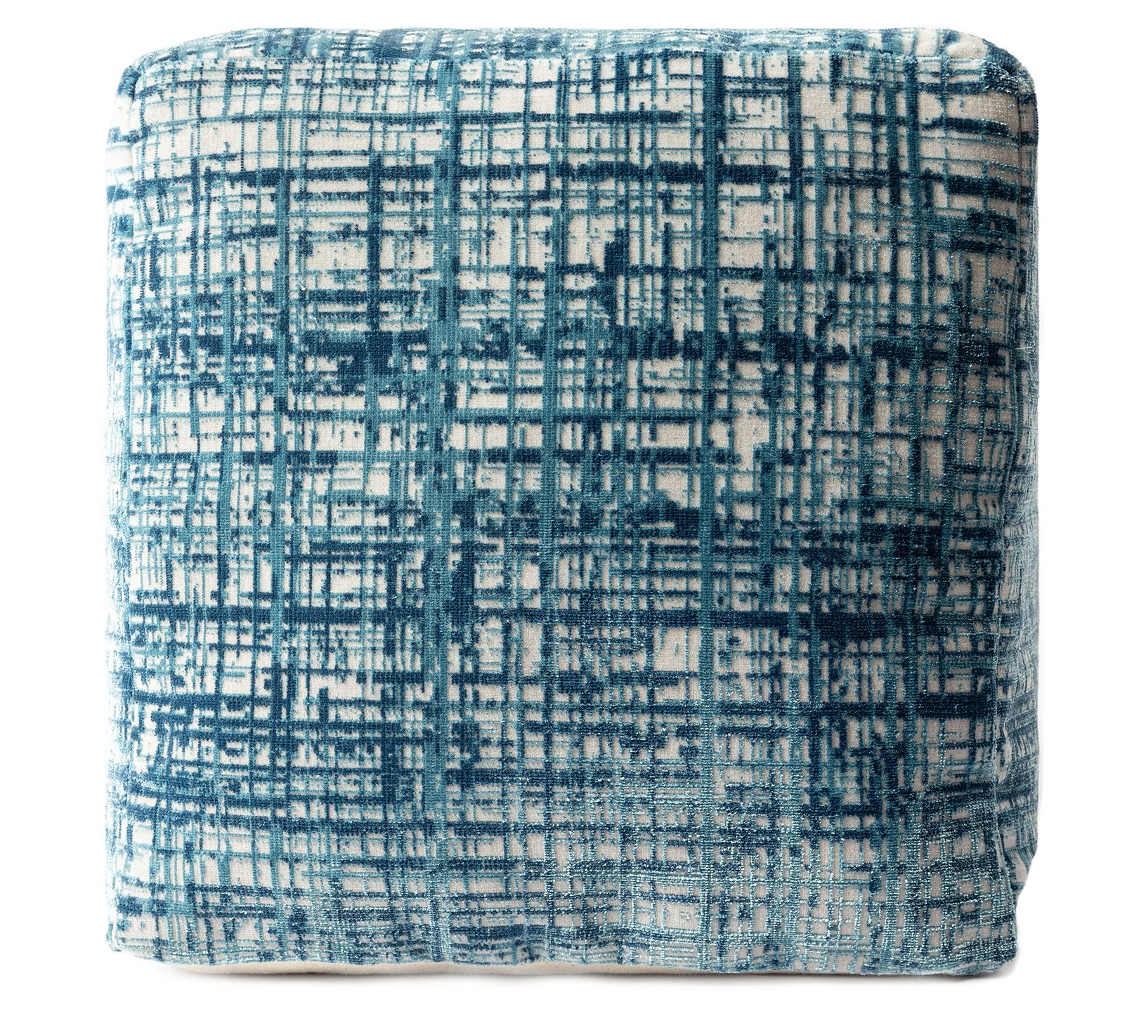 Ox Bay Lian Contemporary Abstract Ultra-Soft Pouf