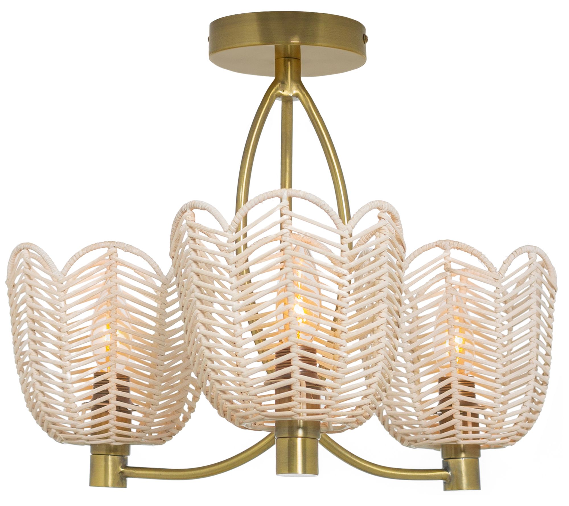 River of Goods 13.625"H Goldtone & White Ceiling Light