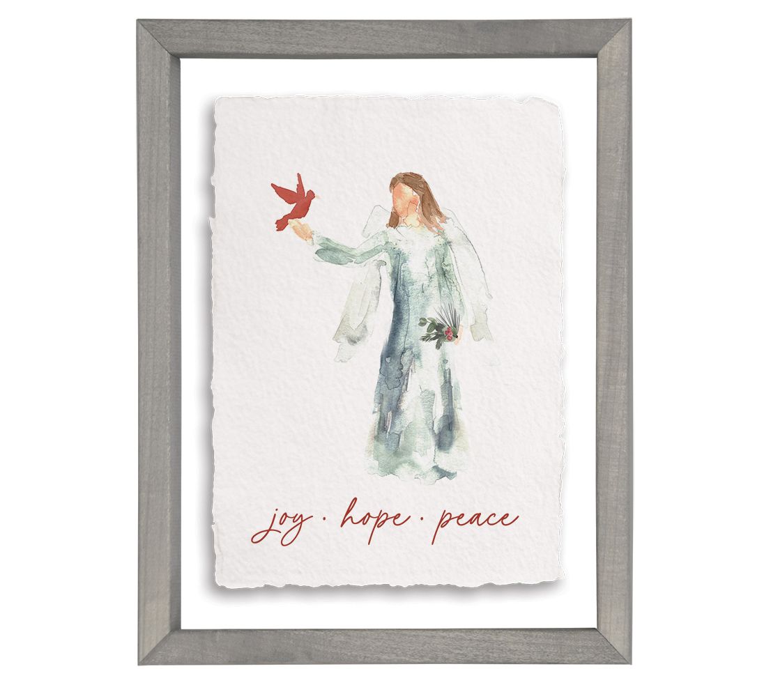 Sincere Surroundings 14" Joy Hope Peace Angel F loating Frame