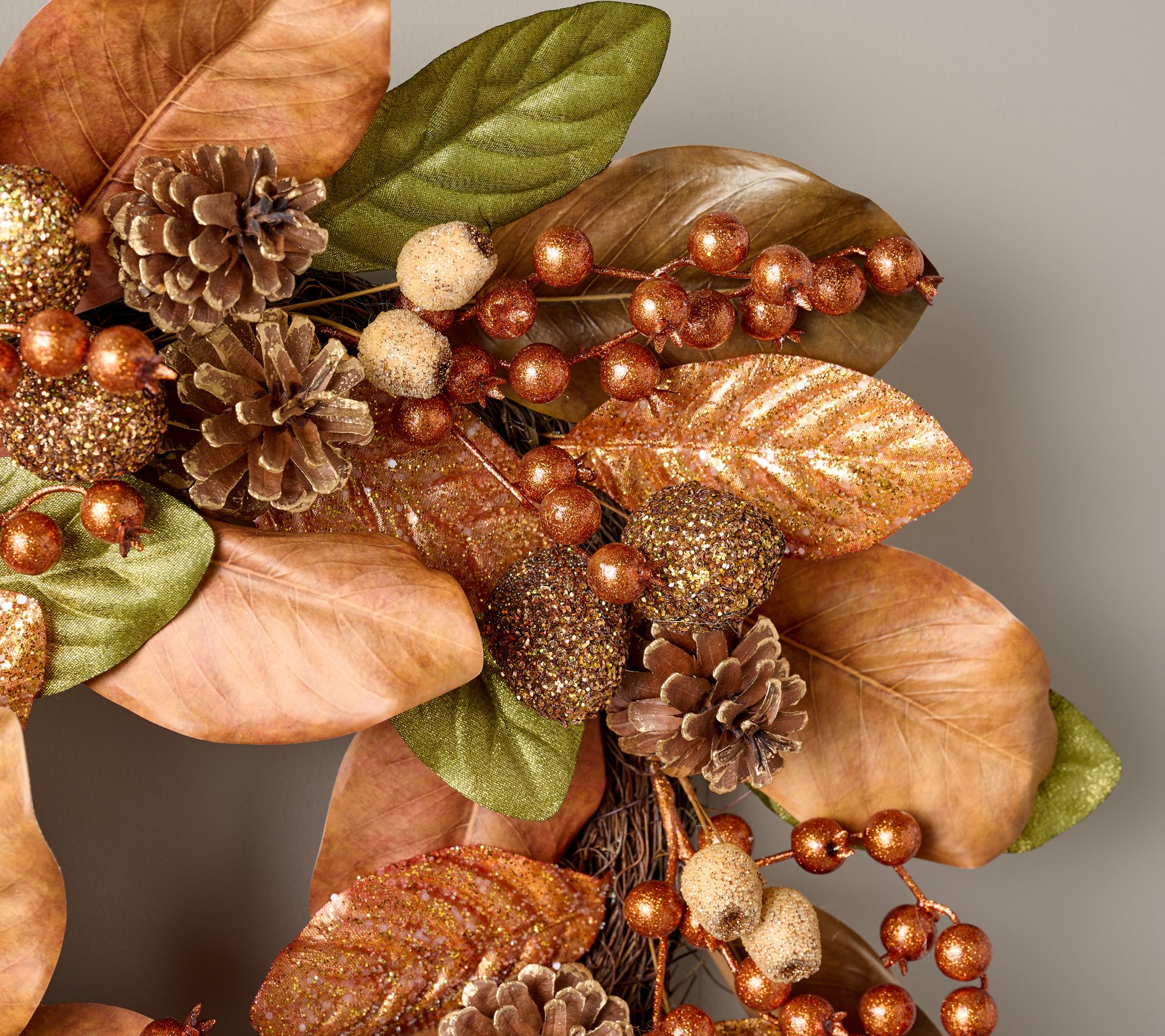 "As Is" 24" Autumn's Bounty Magnolia Leaf and Berry Wreath