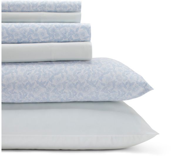 Laura Ashley Be lle - Cotton Bl ue Queen Sheet Set