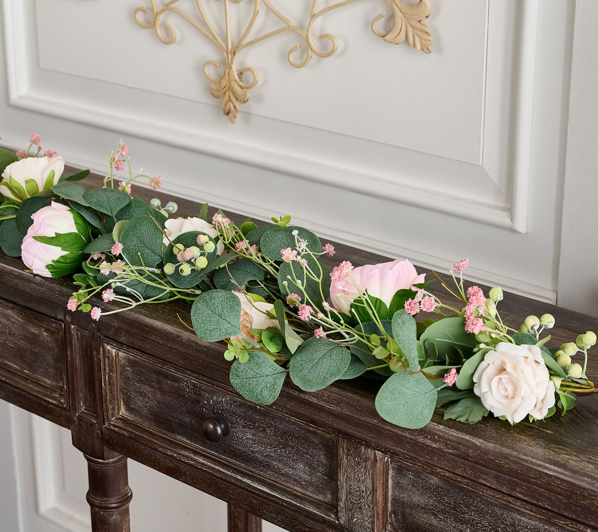 4' Peony, Rose and Berry Garland by Valerie