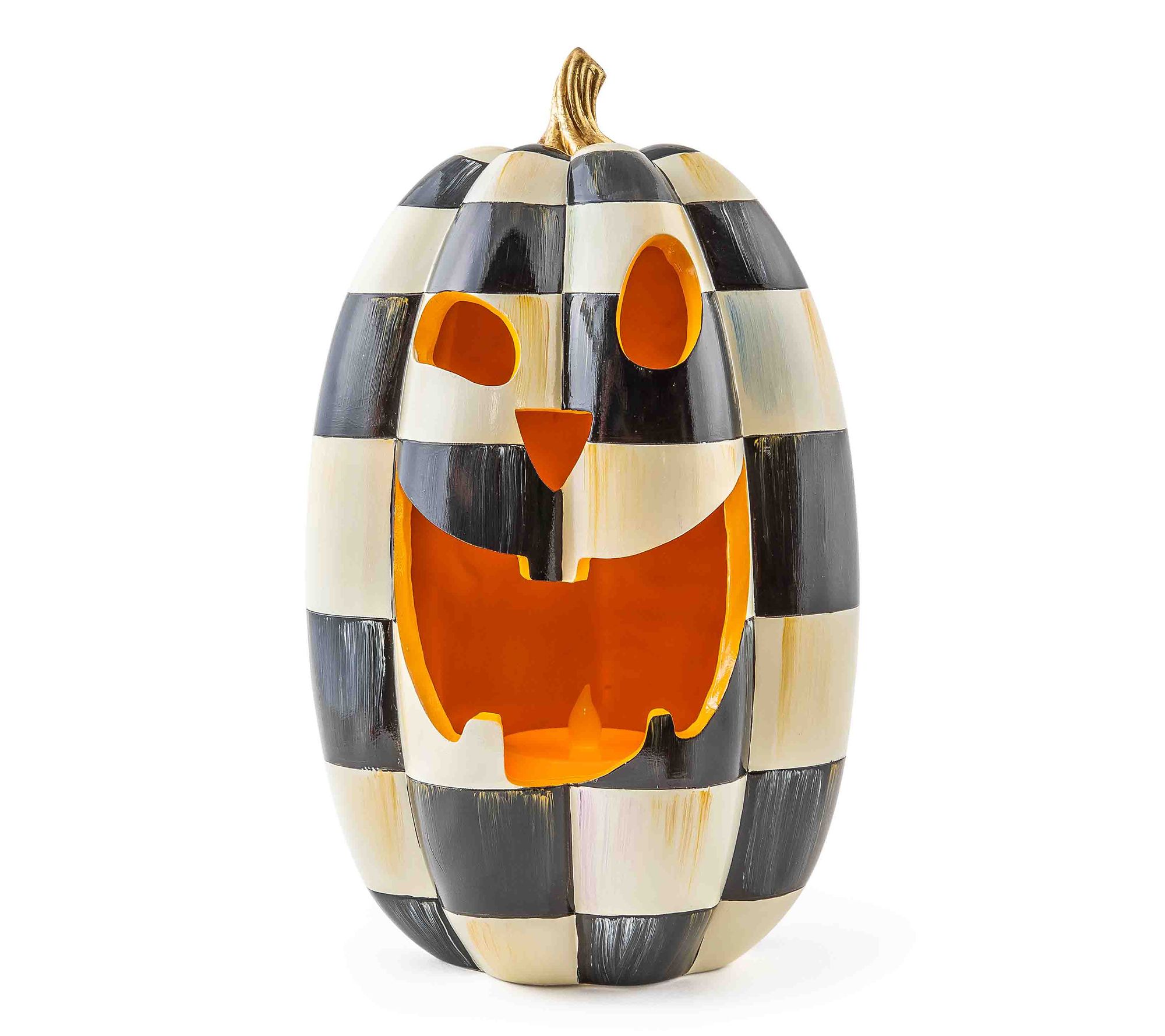 MacKenzie-Childs Courtly Check Illuminated Jack O' Lantern