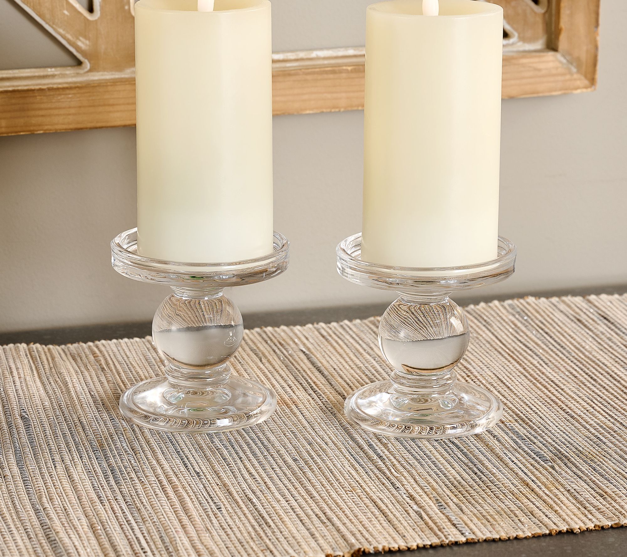 "As Is" Set of 2 Glass Pedestal Lifts by Valerie