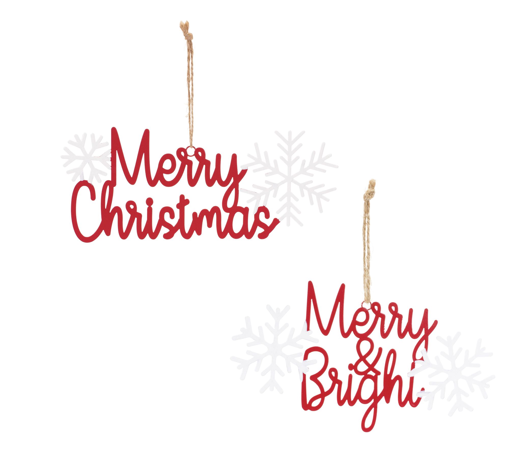 Melrose Metal Sentiment Ornament (Set of 12)