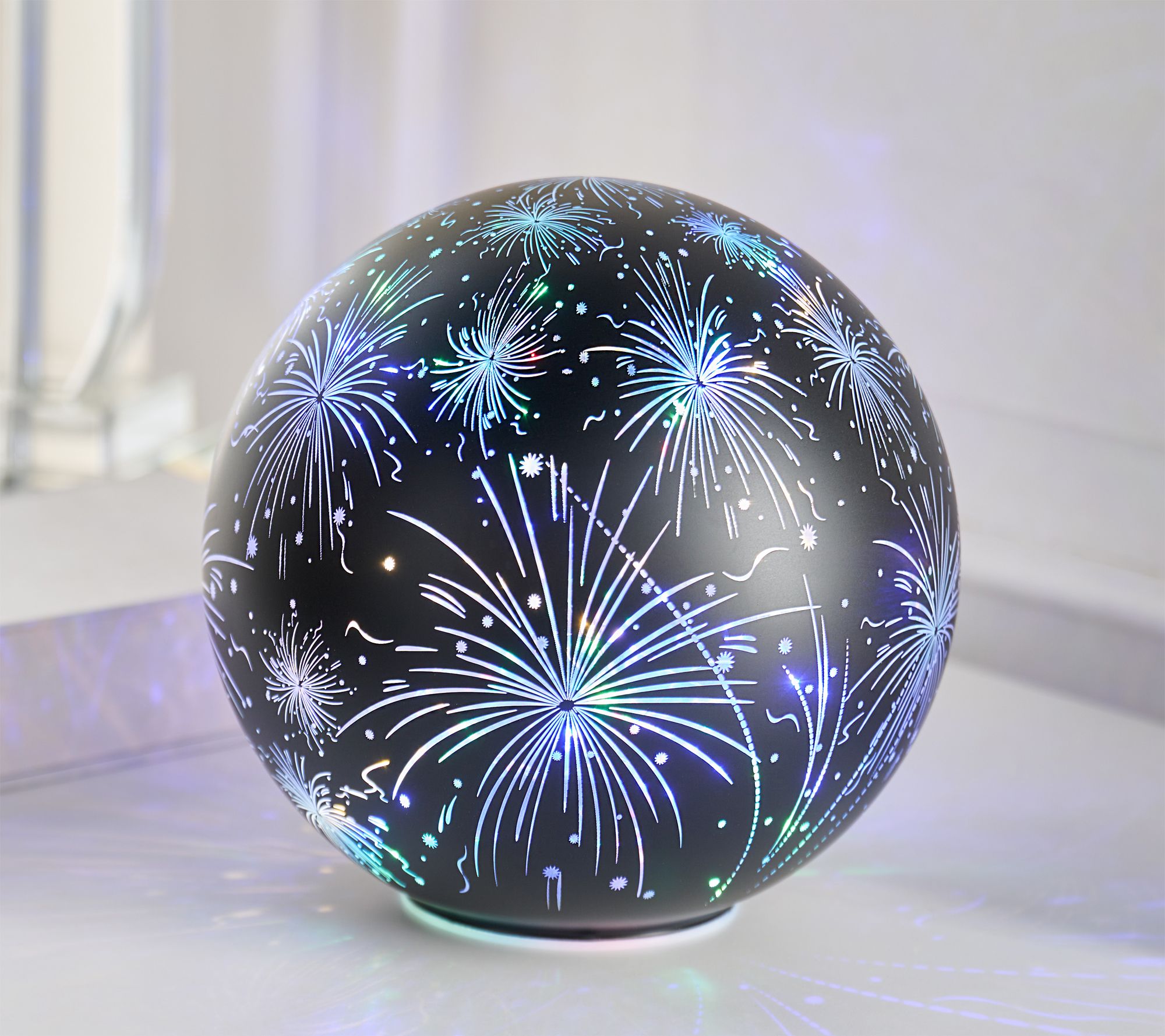 Illuminated 8" Celebration Fireworks Sphere by Valerie