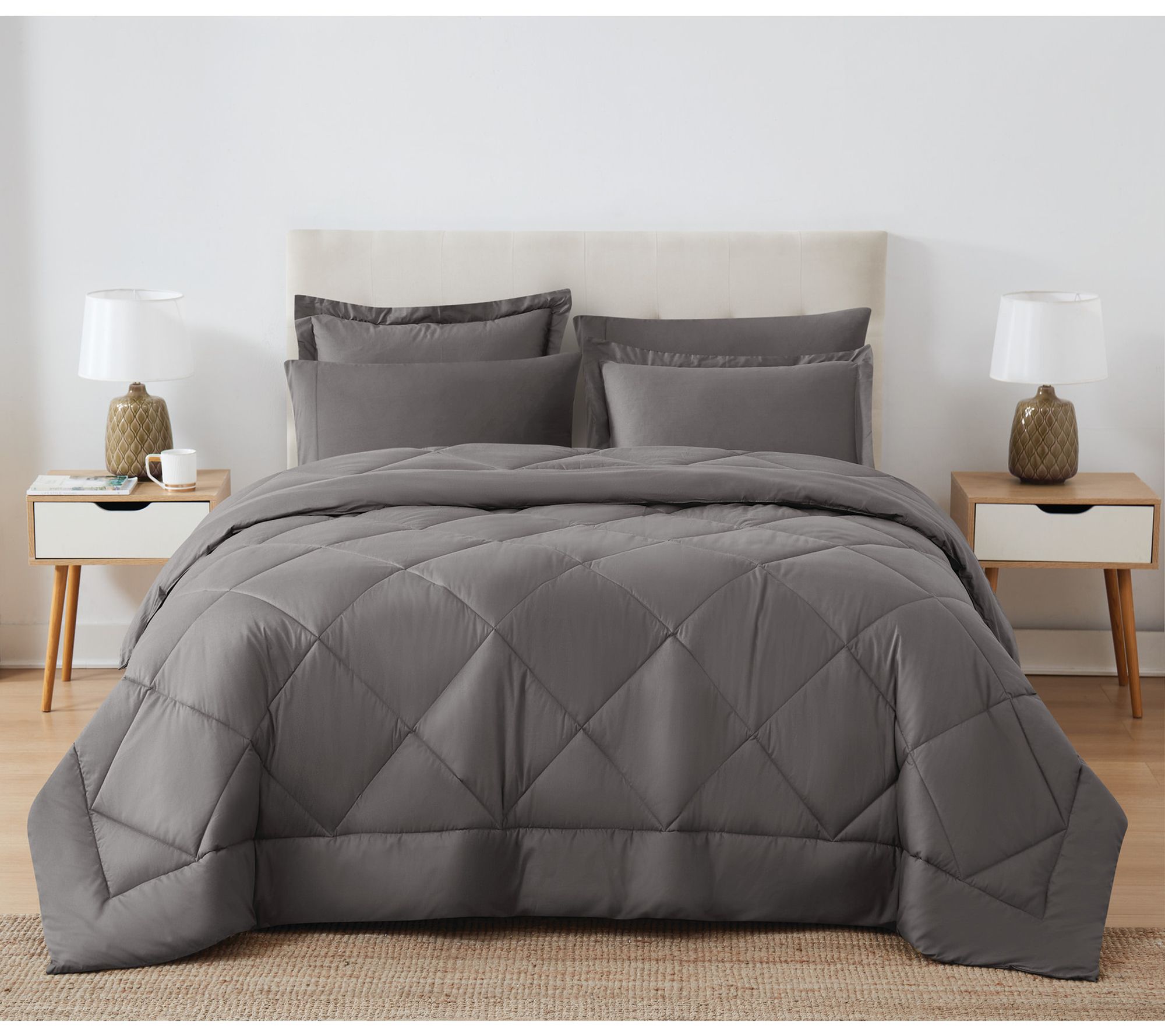 Cannon Solid Oversized Percale Full/Queen 3pc Comforter Set