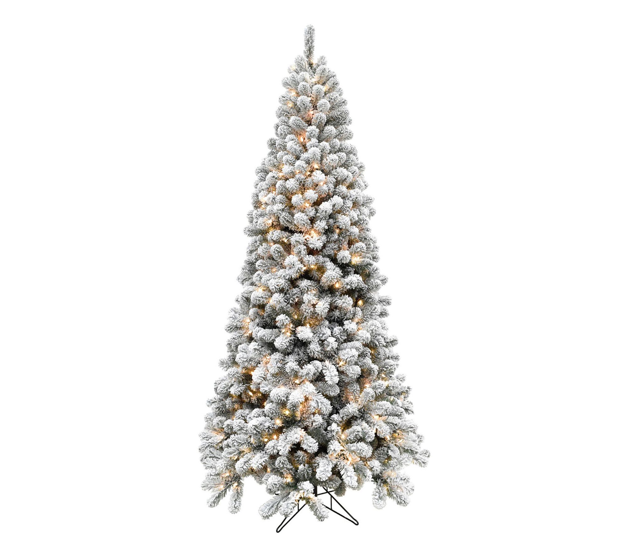 Fraser Hill Farm 12-Ft. Flocked Alaskan Pine Christmas Tree wi