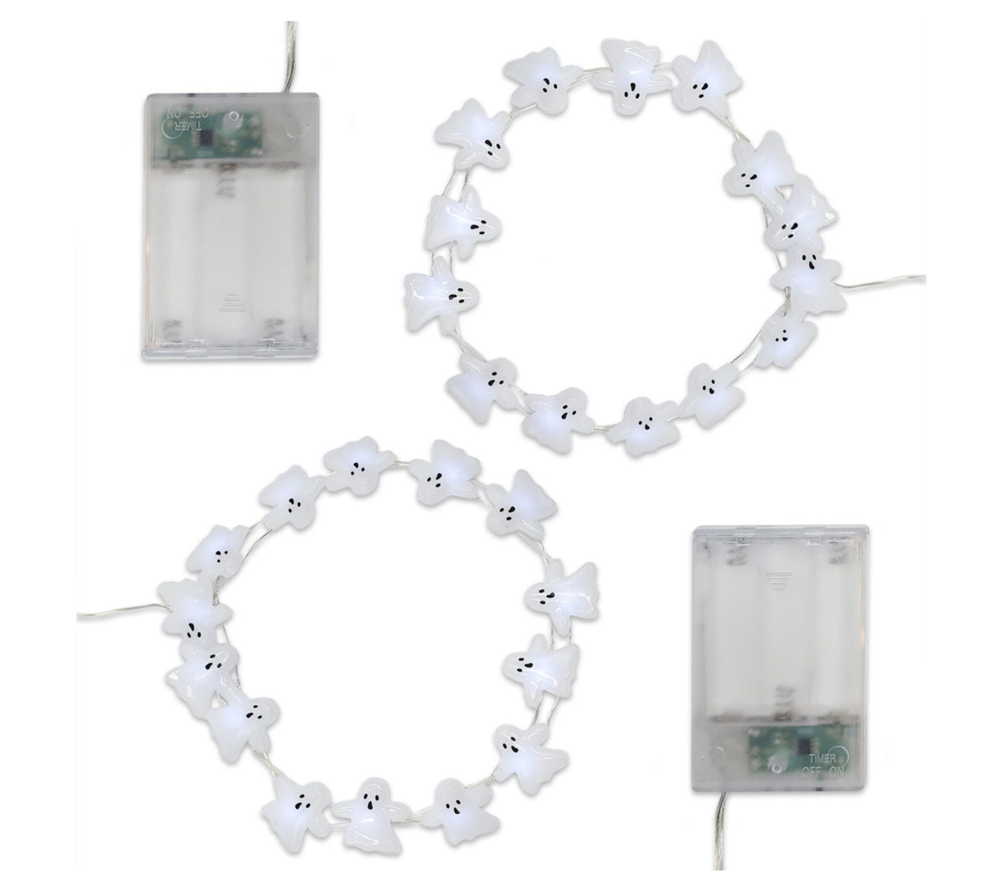 LumaBase LED Fairy String Lights with Ghost Motif- Set of 2