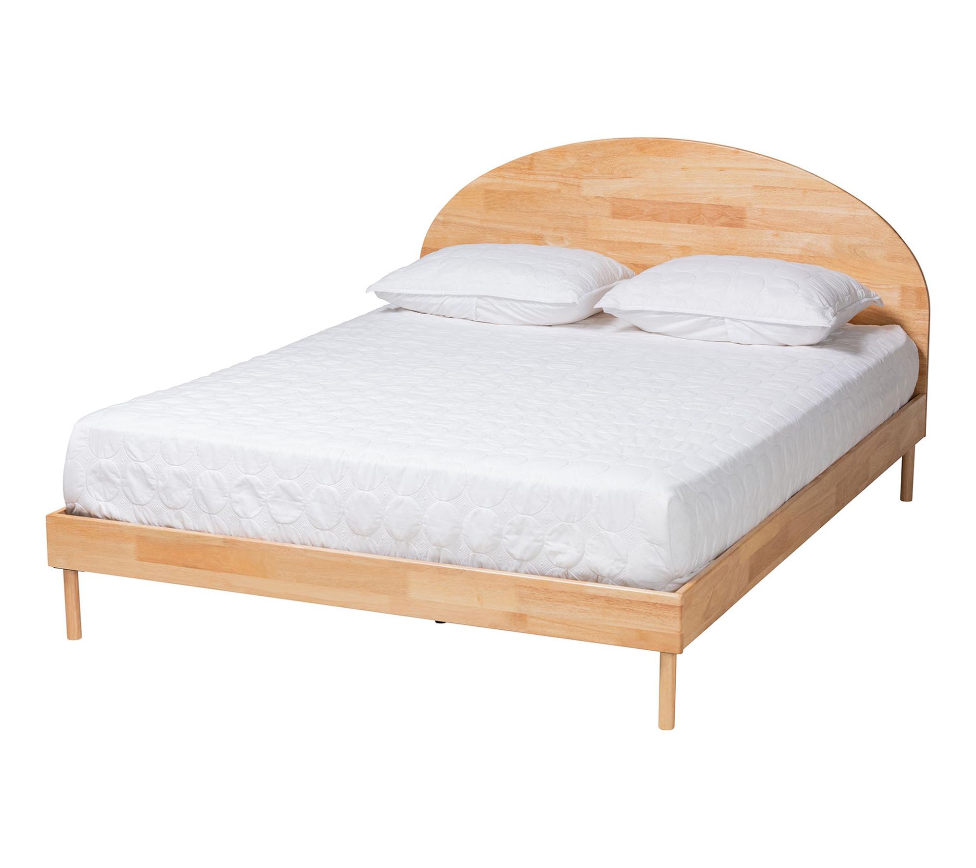 Baxton Studio Denton Natural Brown Wood Queen Platform Bed