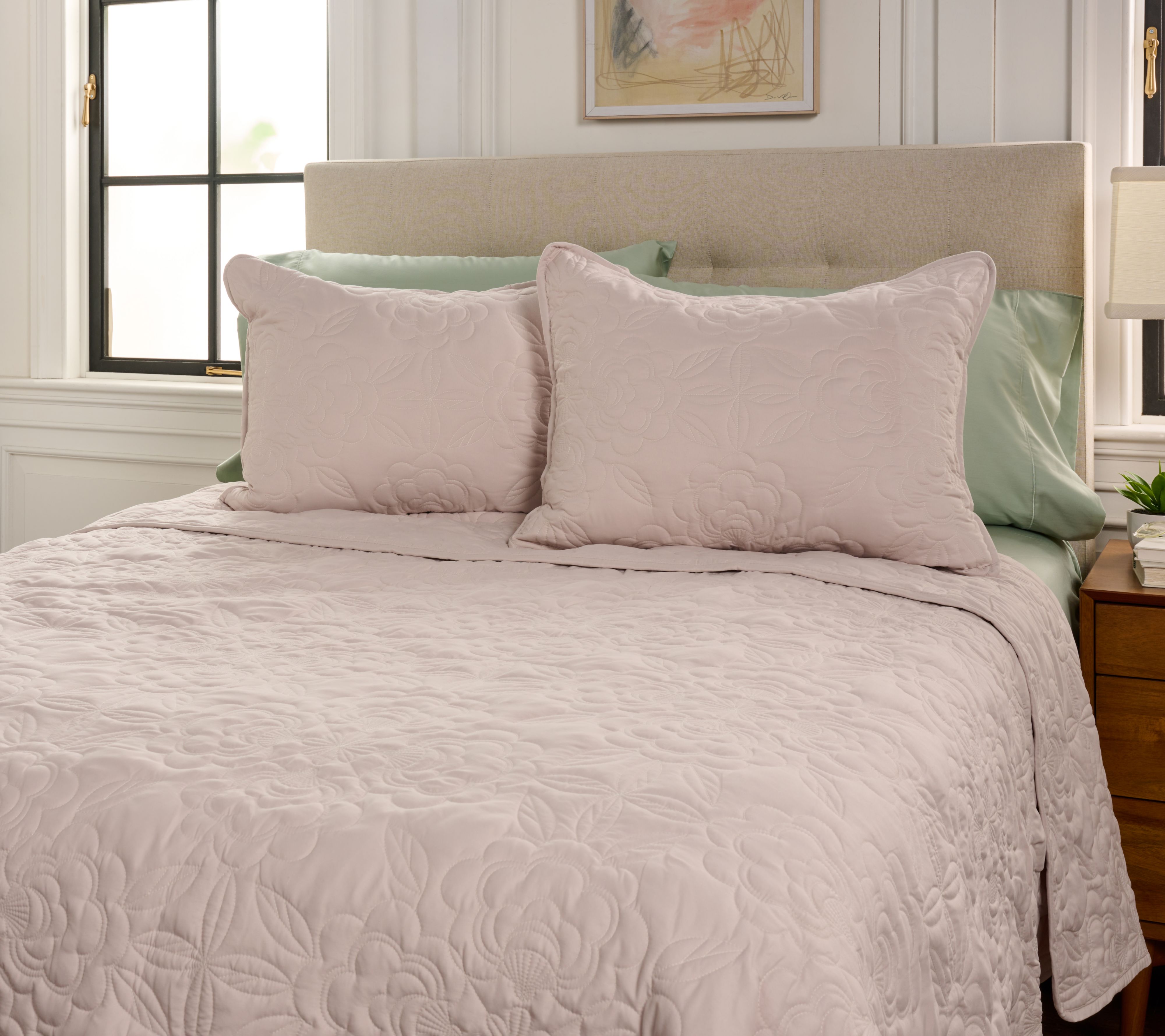 Home Reflections Embroidered Coverlet & Sham Set - King