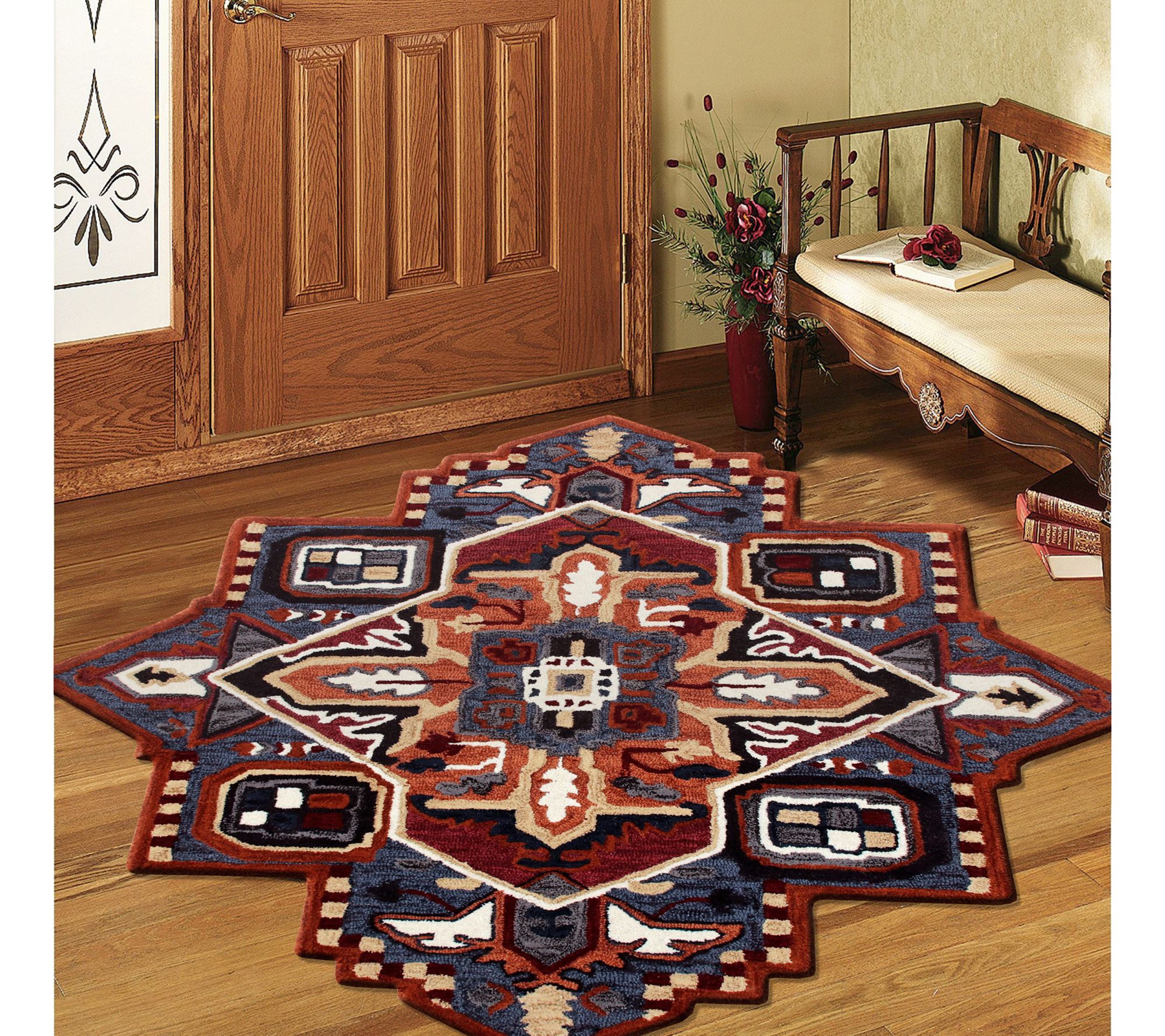 Ox Bay Geometric Medallion Wool Blend Indoor Rug, 5' Star