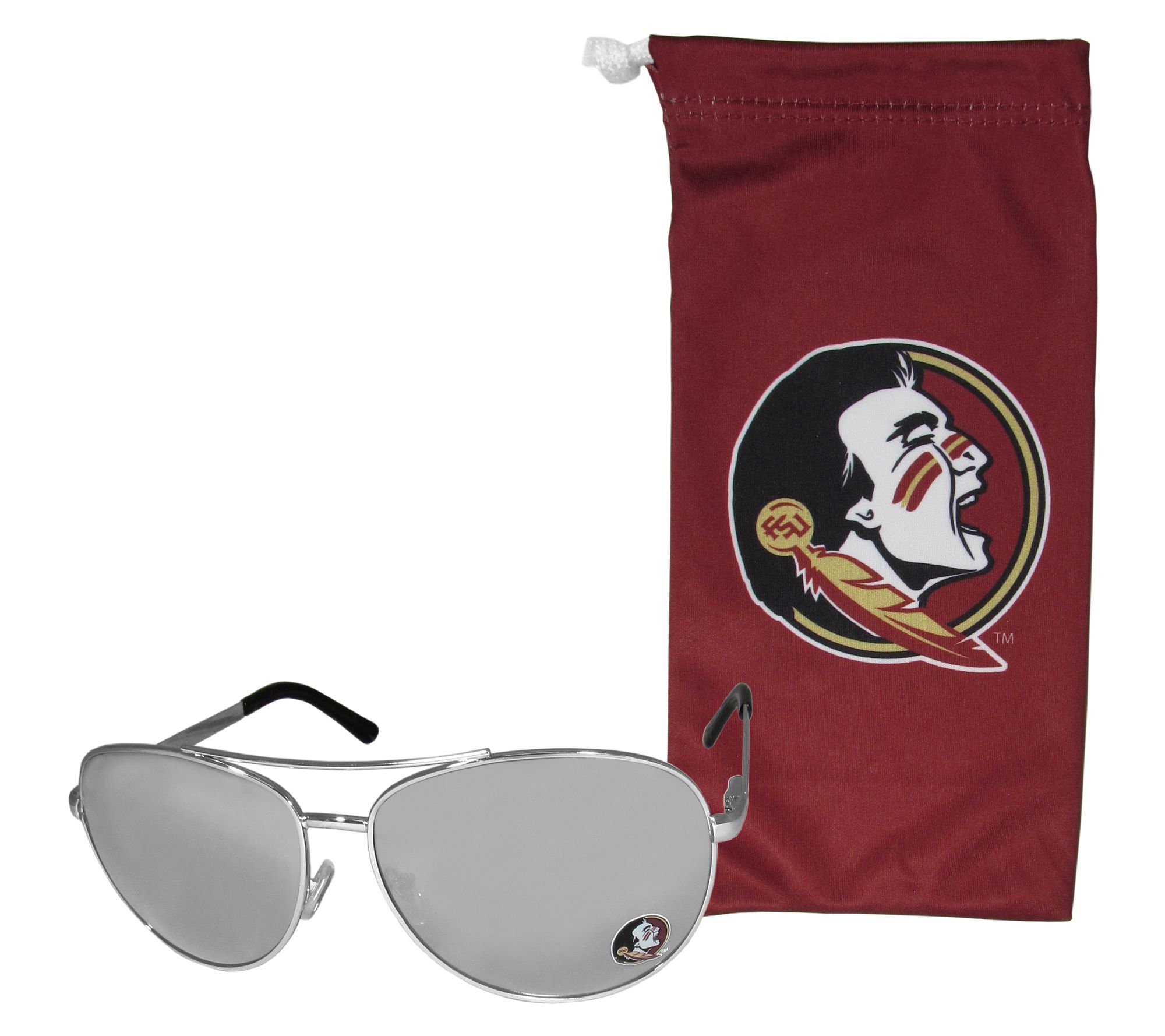 Siskiyou Sports College Aviator Sunglass and Bag Set
