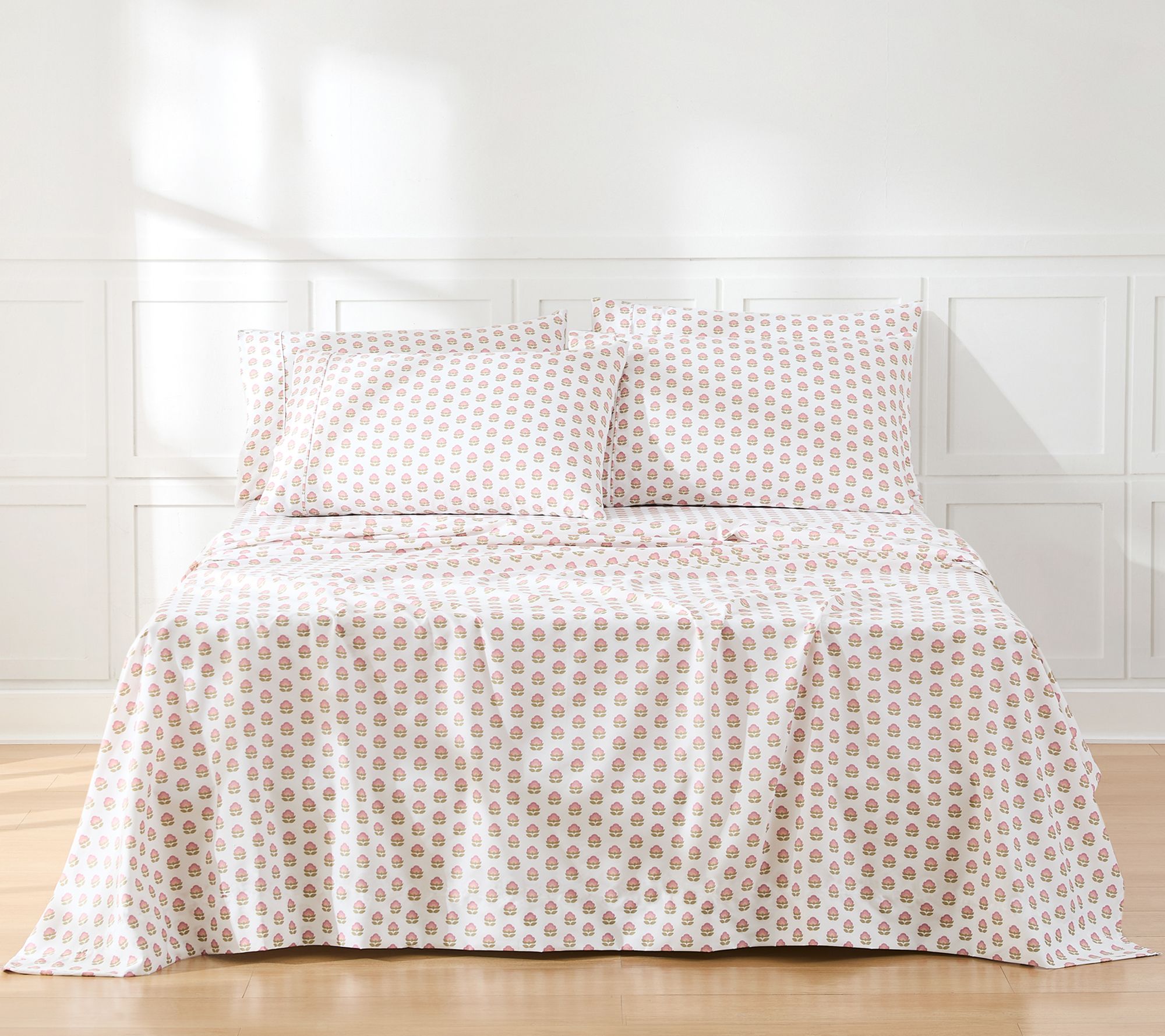 Lush Decor Prisha Floral Sheet Set Peach 6-Piece Set Queen