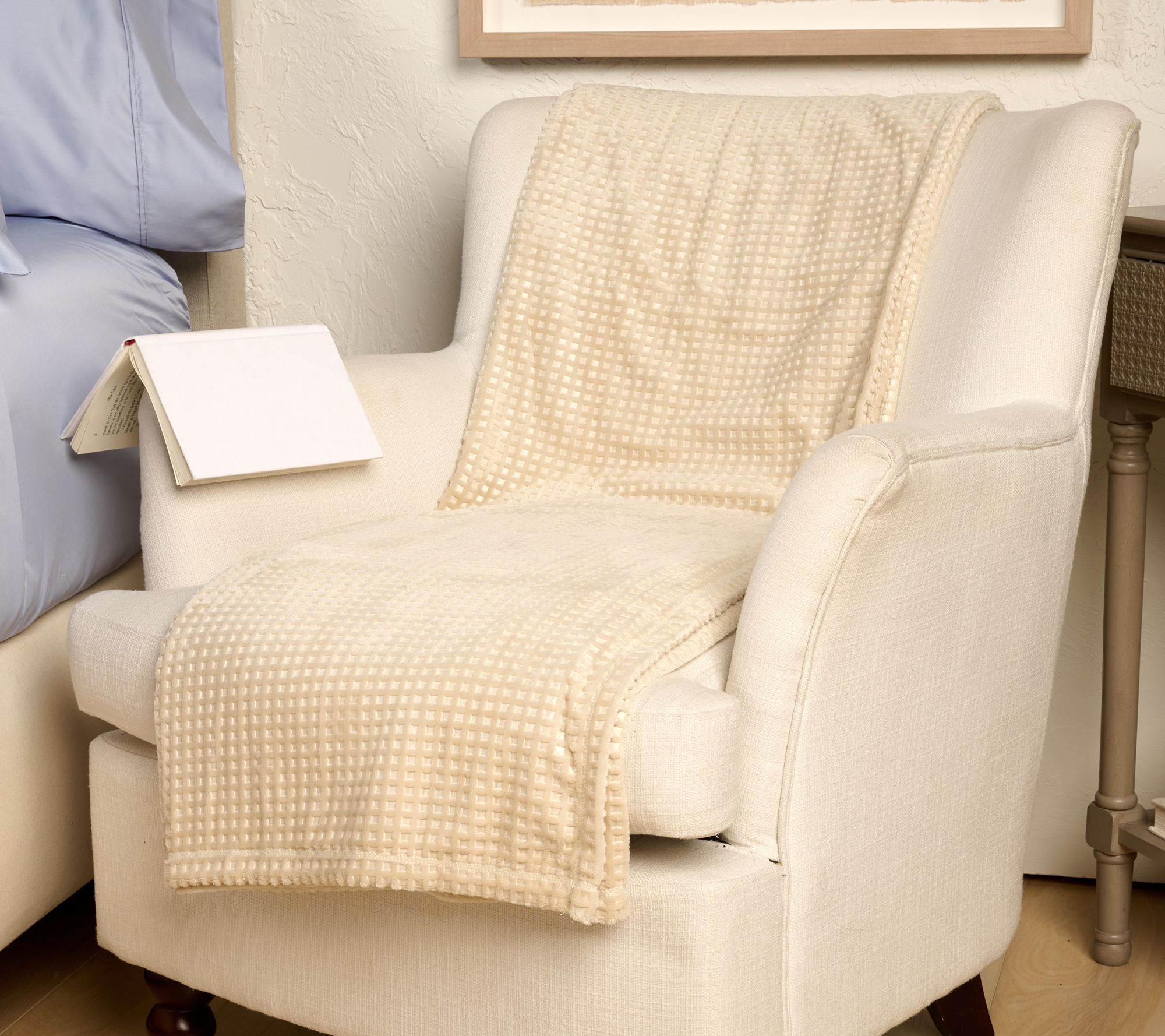"As Is" Home Reflections Gingham Velvetplush 60x70 Throw