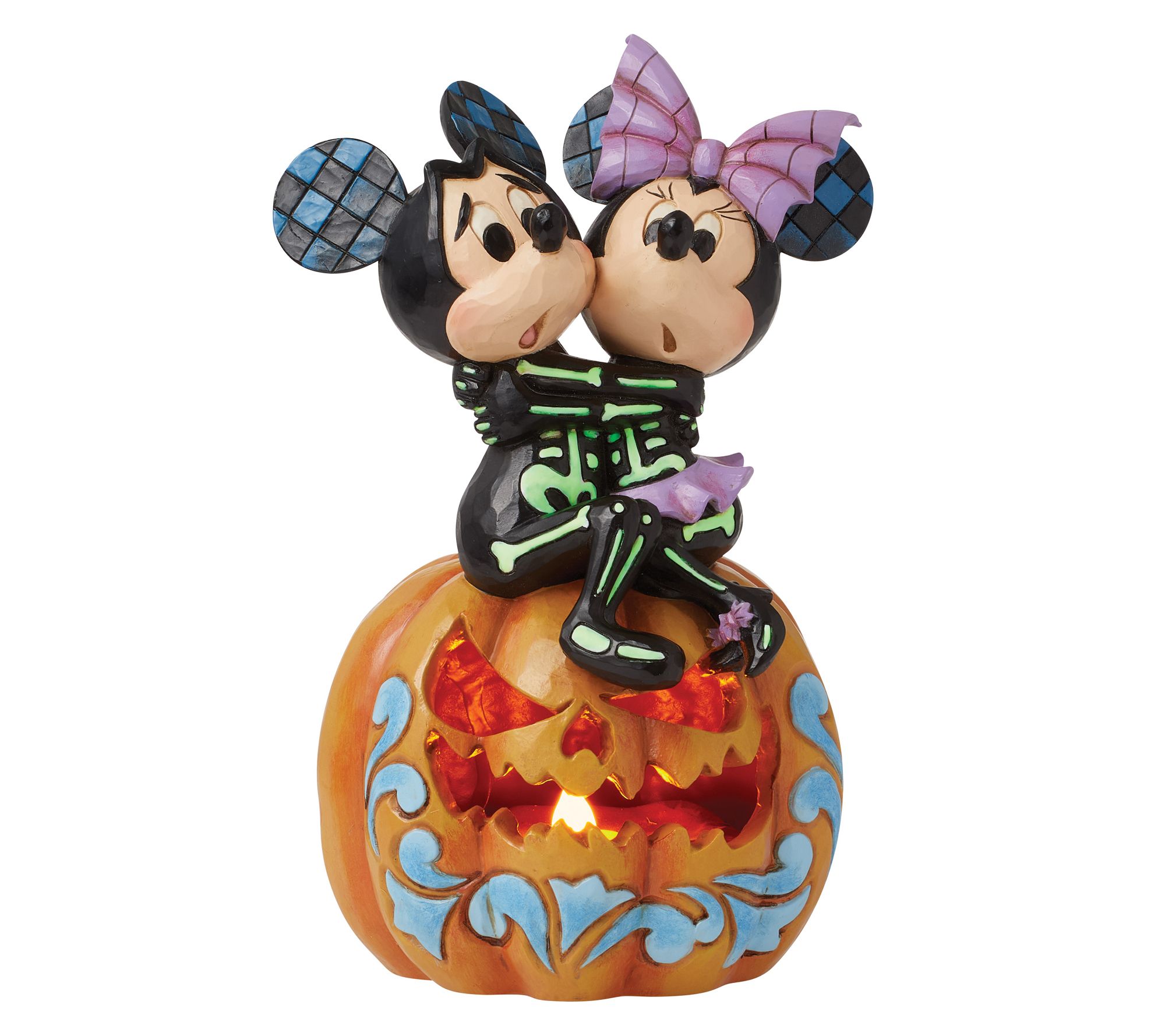 Jim Shore Disney Traditions Mickey & Minnie Scared Skeletons