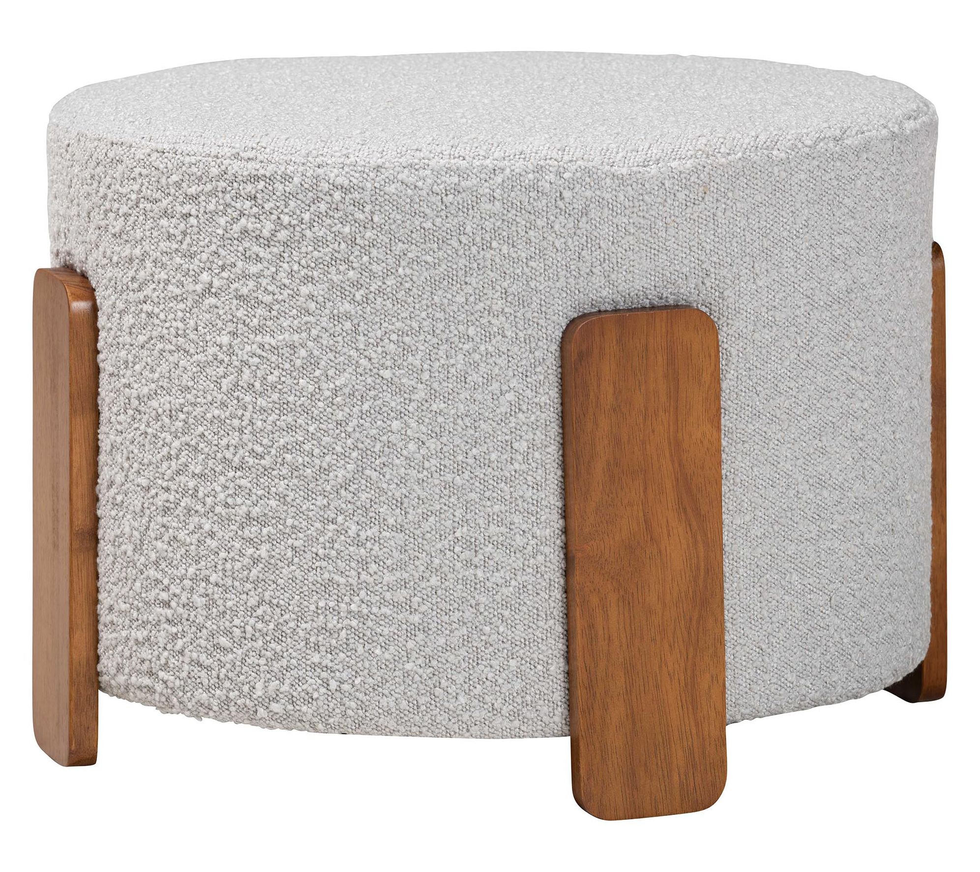 Baxton Studio Finlay Boucle Fabric Ottoman Footstool