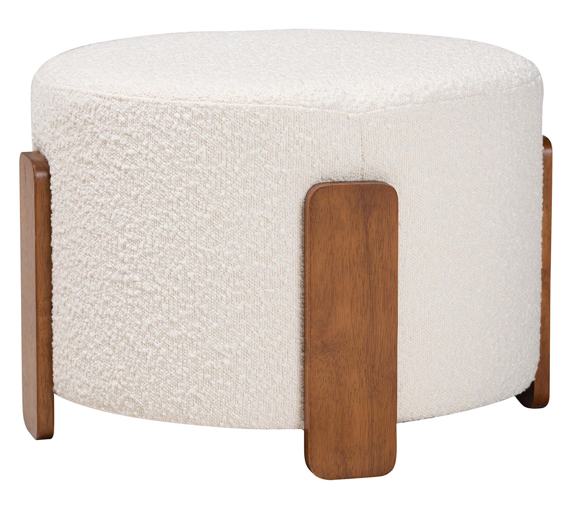 Baxton Studio Finlay Boucle Fabric Ottoman Footstool
