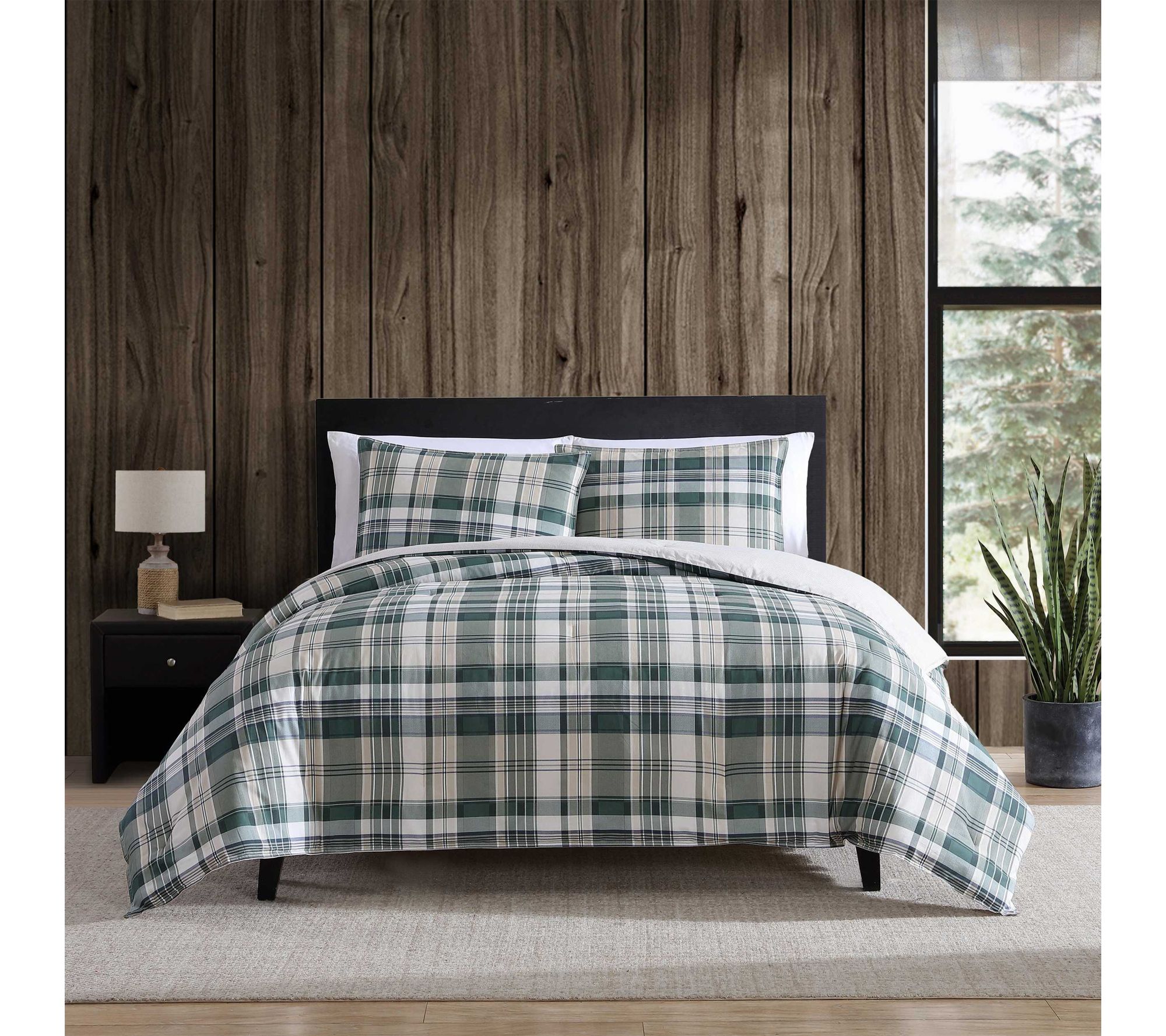 Eddie Bauer Timbers Plaid Green Full/Queen Comforter Set