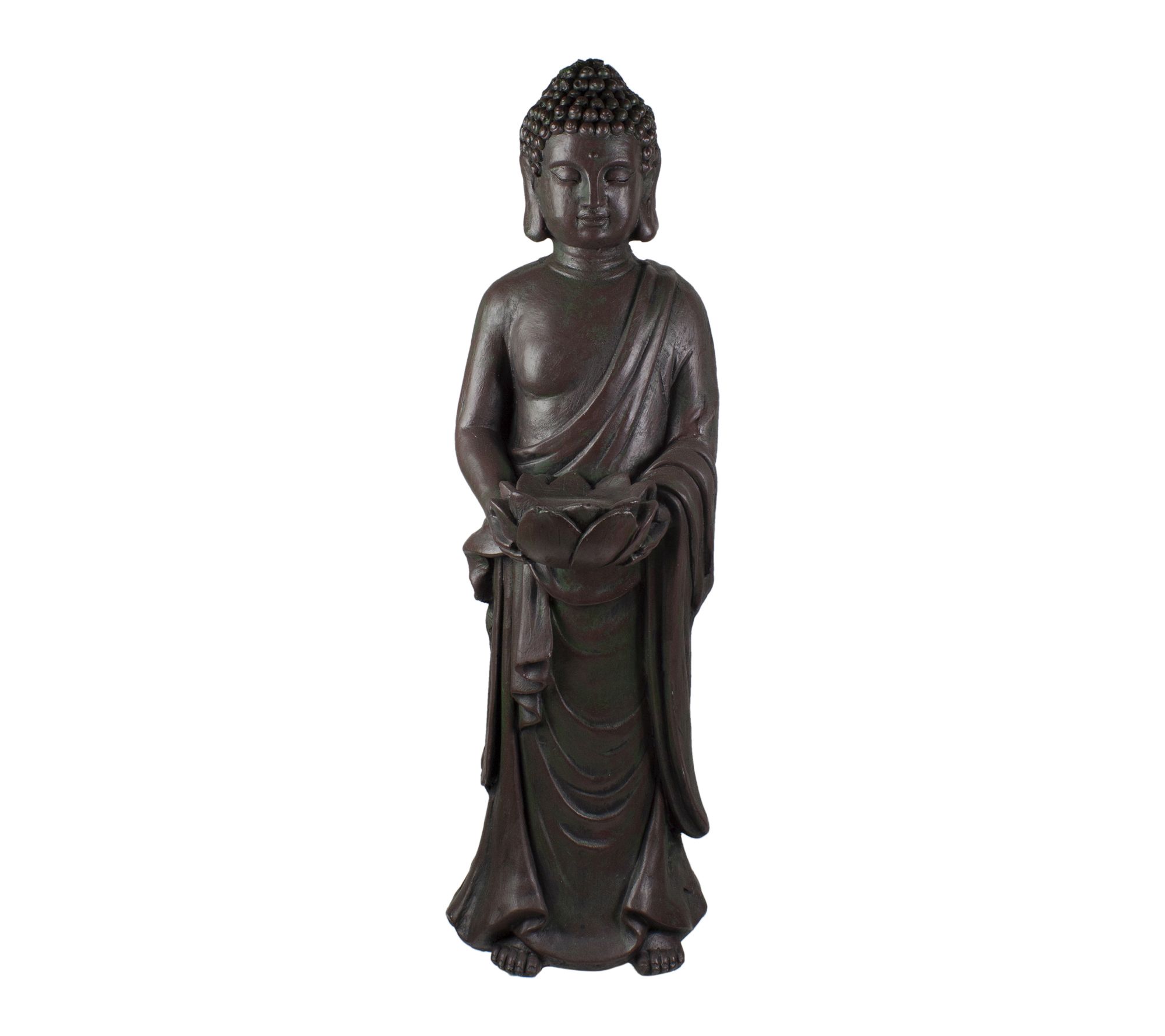Northlight 19.5" Standing Buddha with Lotus Garden Statue