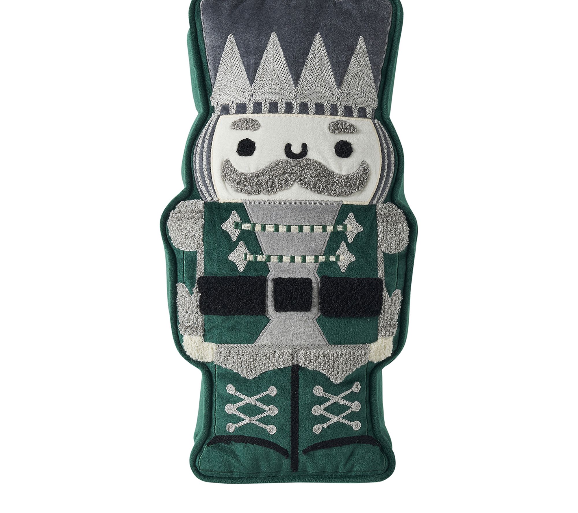 Hallmark 7" x 14" Green Nutcracker Shaped Holiday Dec Pillow