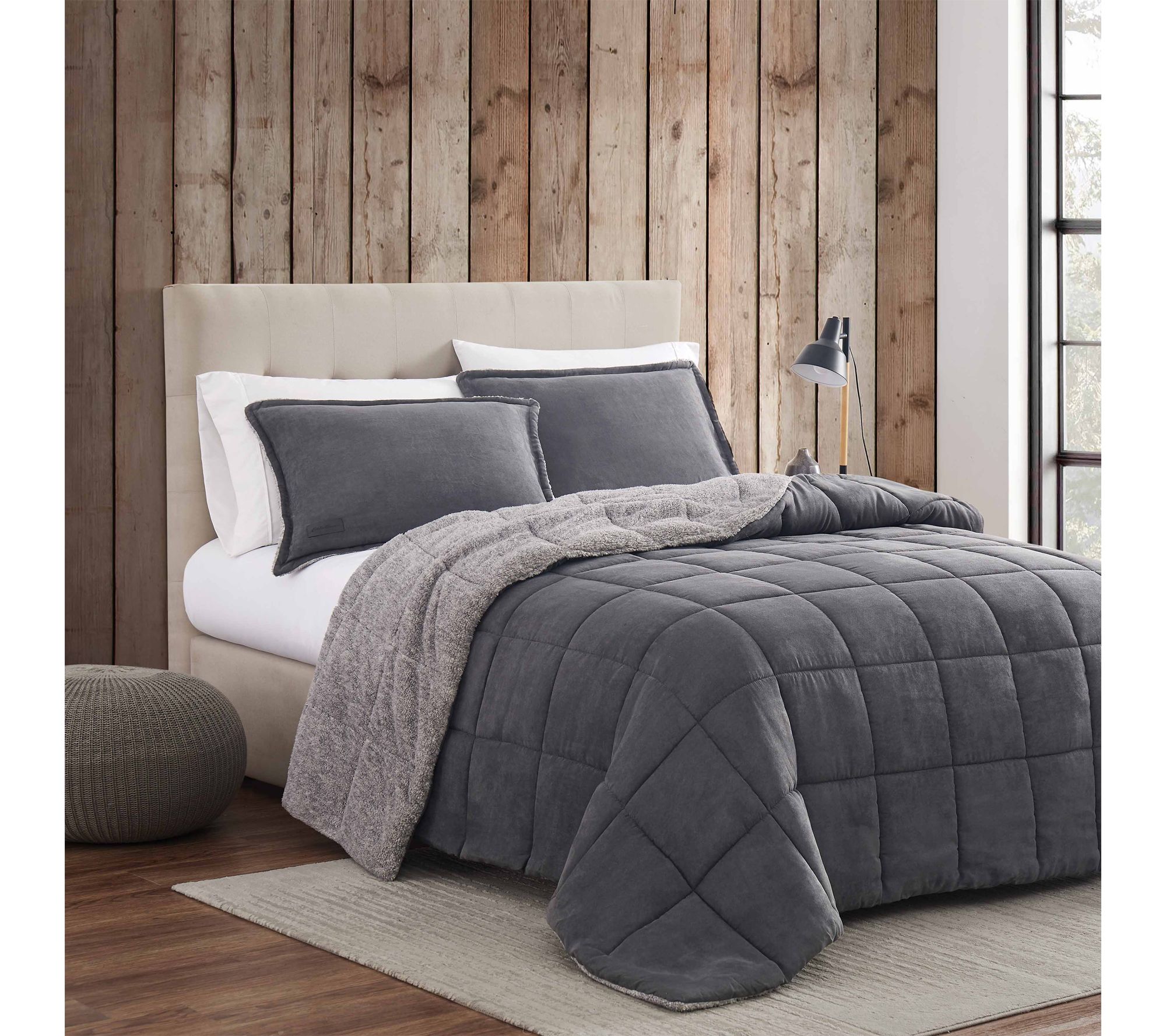 Eddie Bauer Sherwood Grey Textured King Comforter Set