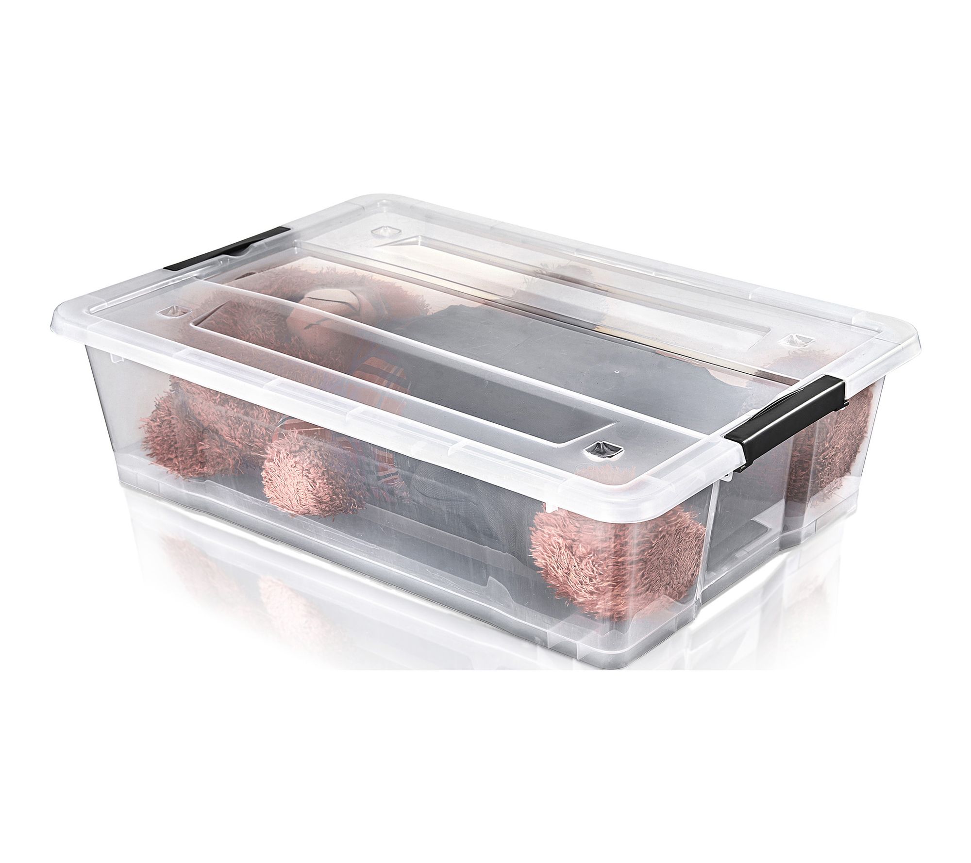 Sorbus Clear Underbed Storage Bins with Lids and Handles 40qt