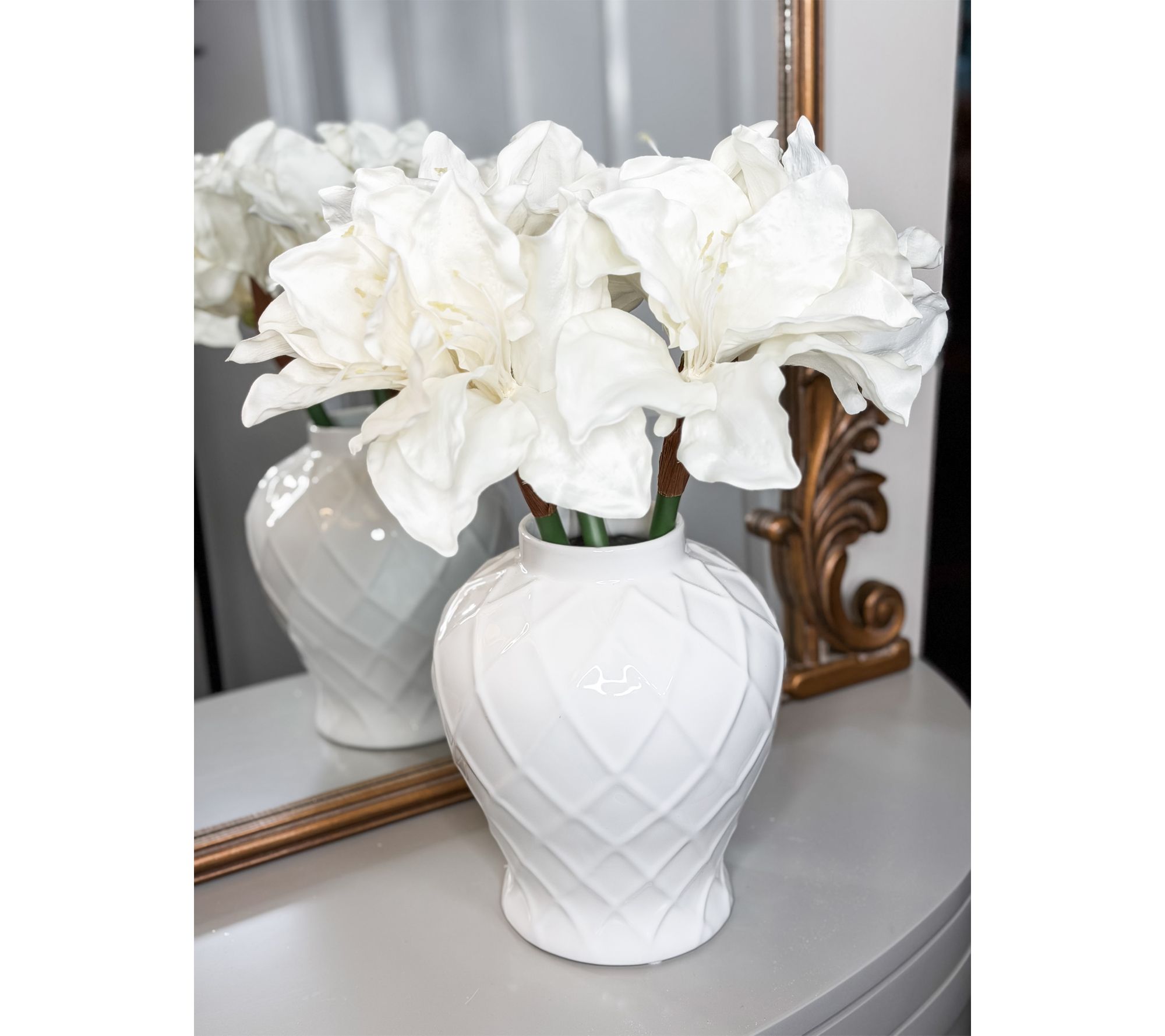 Simply Stunning S/3 Fresh Cut Faux Amaryllis Flowers by Janine Graff