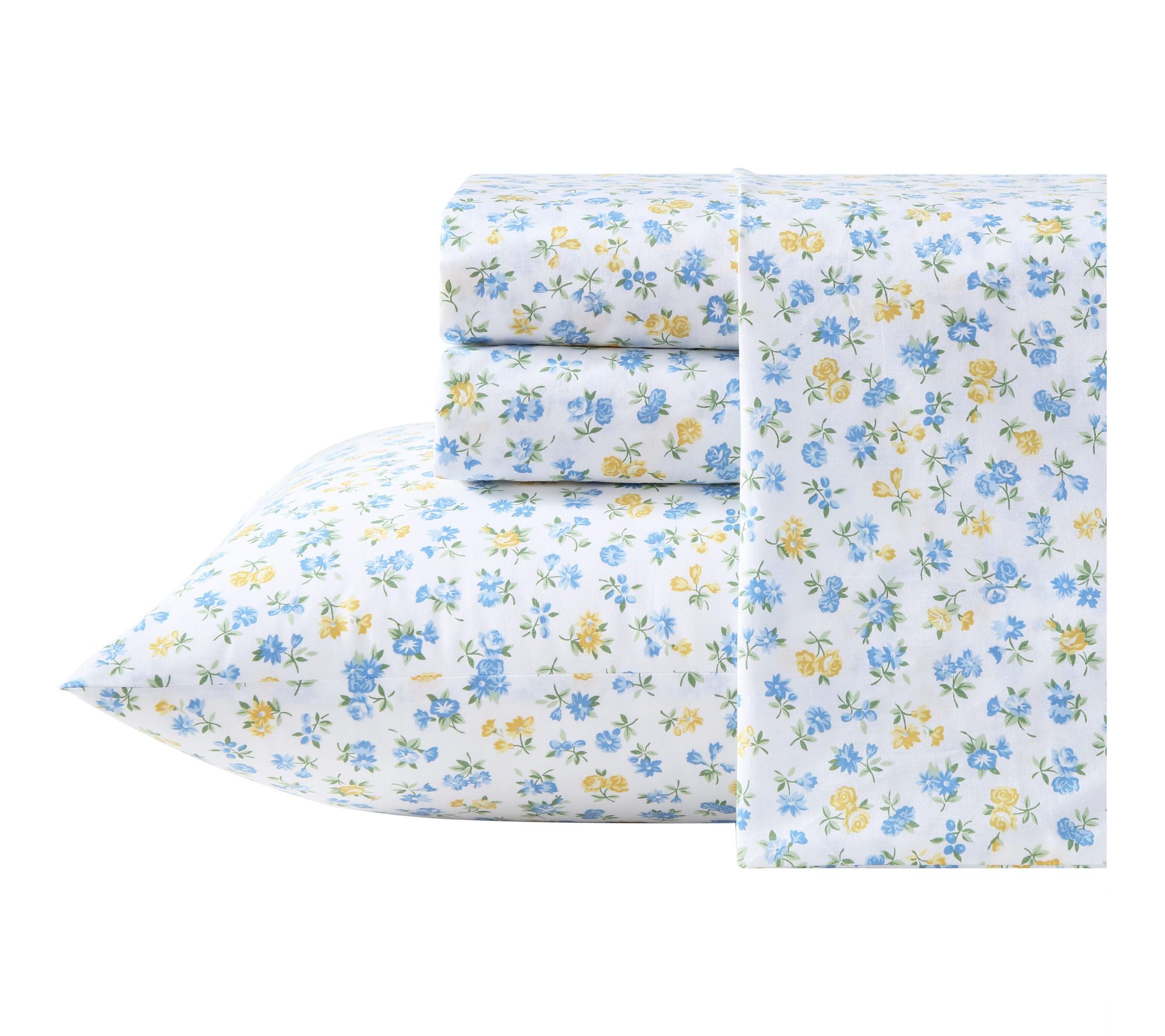 Laura Ashley Ditsy Doodle White/Blue/Yellow TwinXL Sheet Set