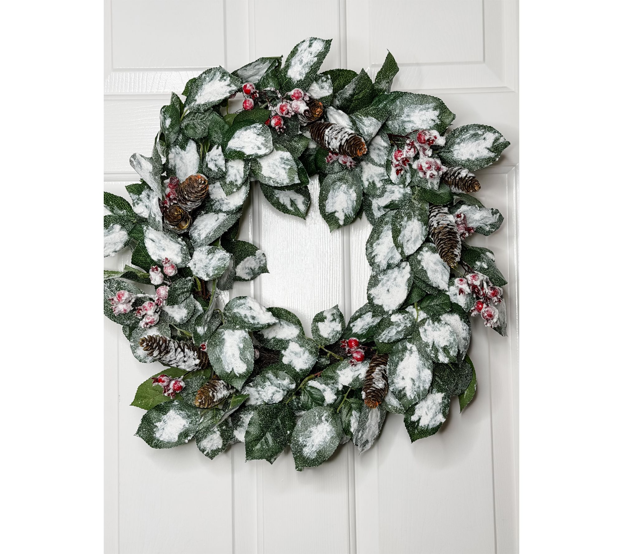 "As Is" Simply Stunning 24" Snowdrift Bayberry Wreath by Janine Graff