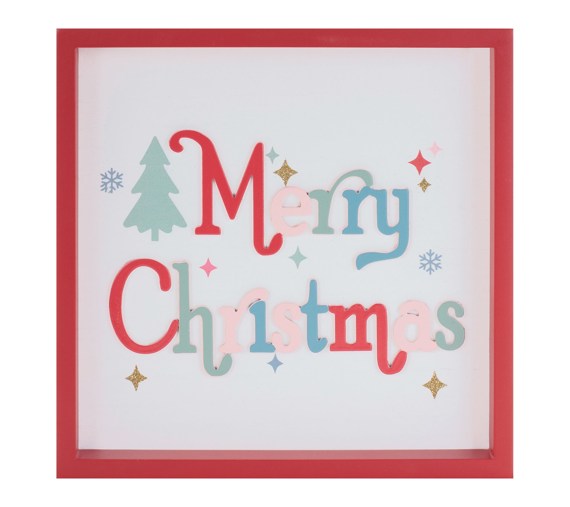 Melrose Merry Christmas Square Block Sign 7.75"SQ