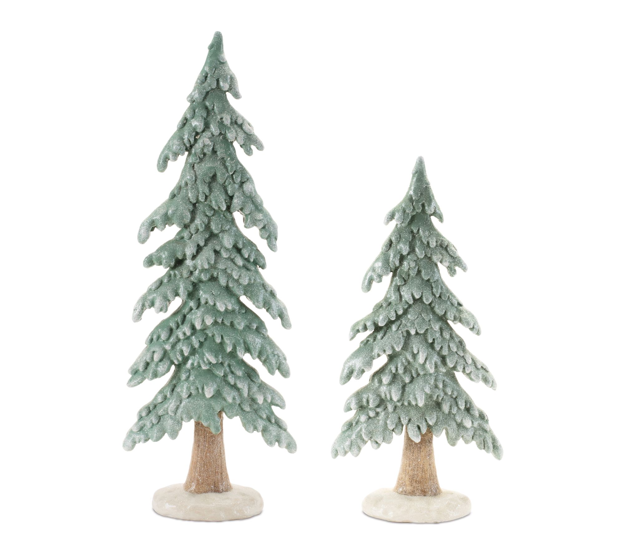 Melrose Glittered Winter Pine Tree (Set of 2)