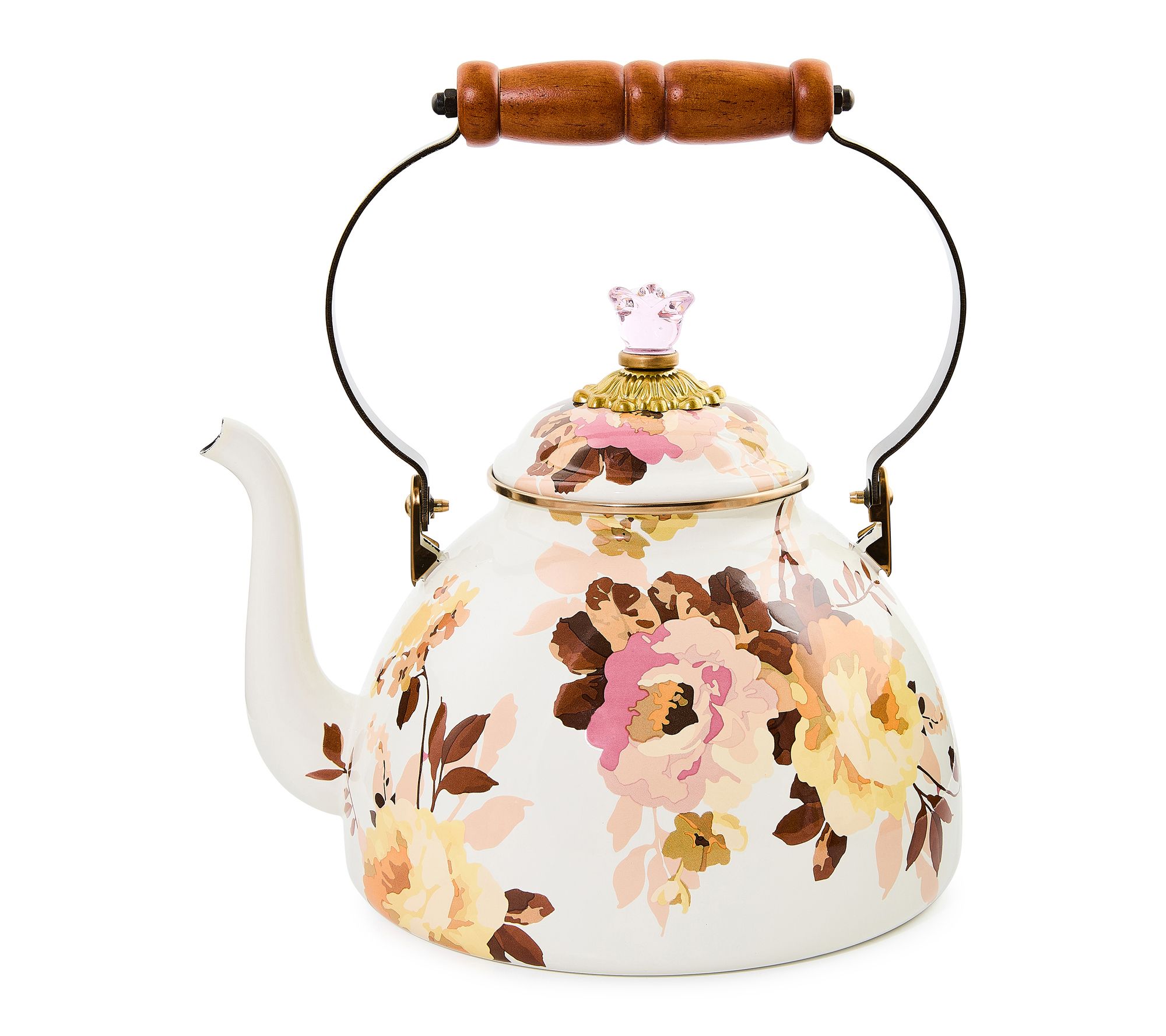 MacKenzie- Childs Wild Rose 3 Quart Tea Kettle