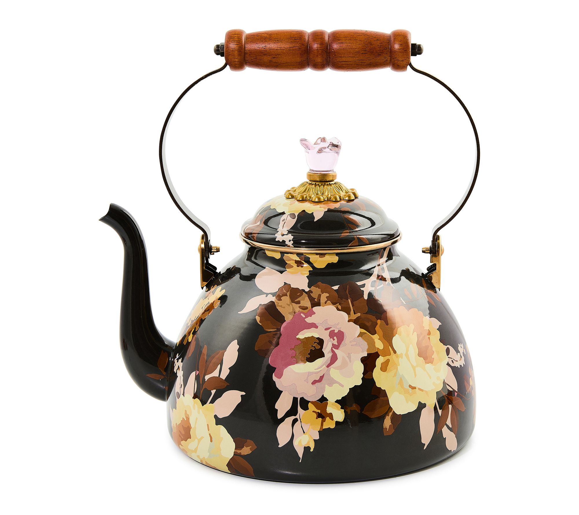 MacKenzie- Childs Wild Rose 3 Quart Tea Kettle