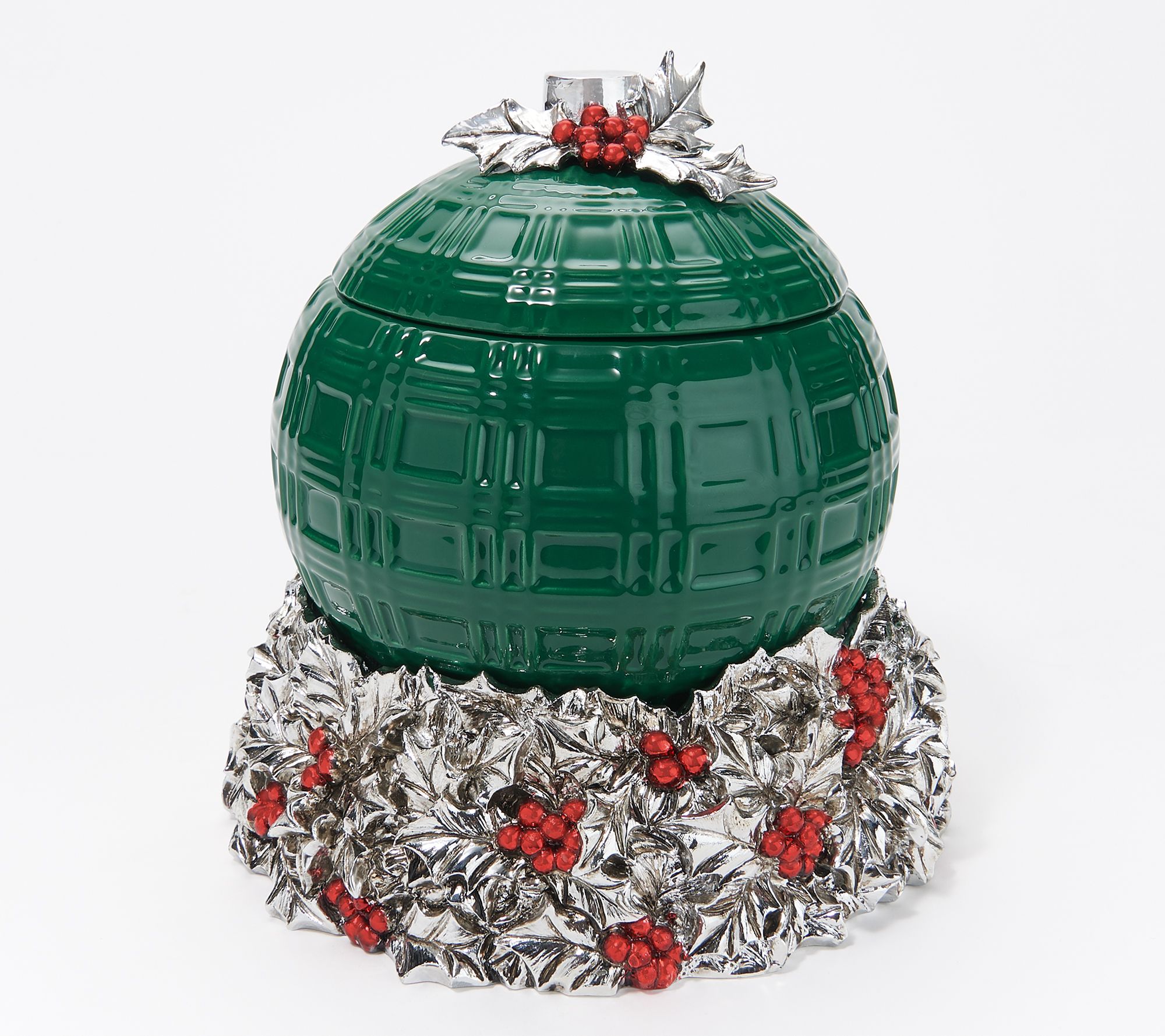 AO5 HomeWorx by Harry Slatkin Green Filled Ornament and Candle Holder 