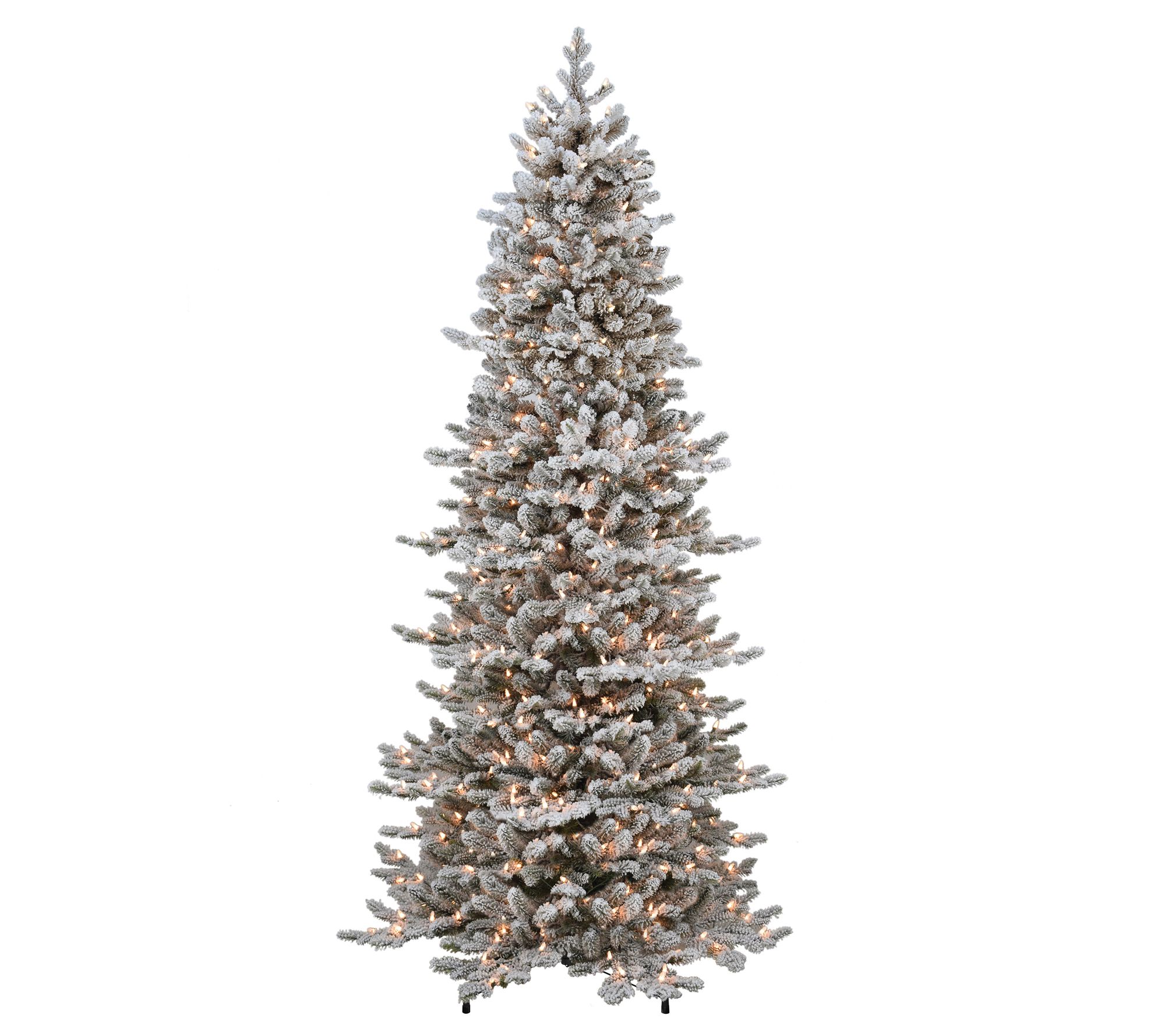 Puleo Pre-Lit 7.5' Flocked Royal Majestic Douglas Spruce Tree