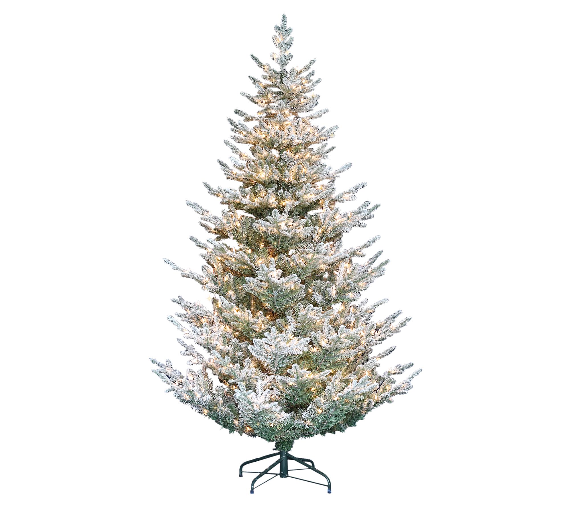 Puleo Pre-Lit 7.5' Flocked Hillside Spruce Chritmas Tree