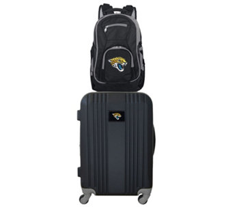 NCAA Deluxe 2-Piece Backpack & Carry-On Set Silver 