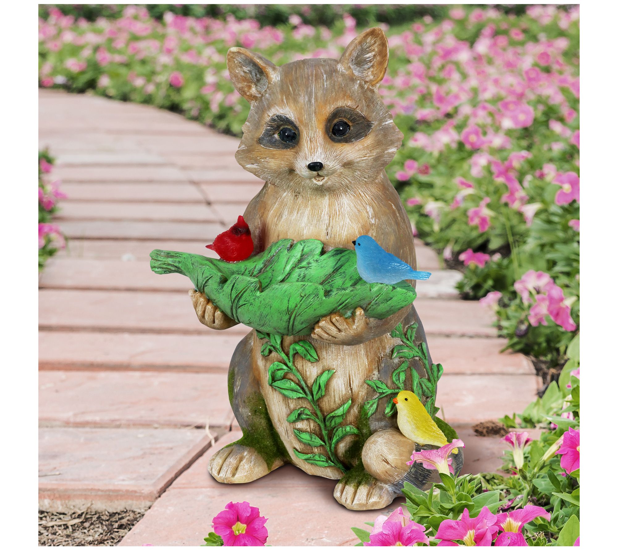 Exhart Solar Raccoon Bird Seed Holder - QVC.com