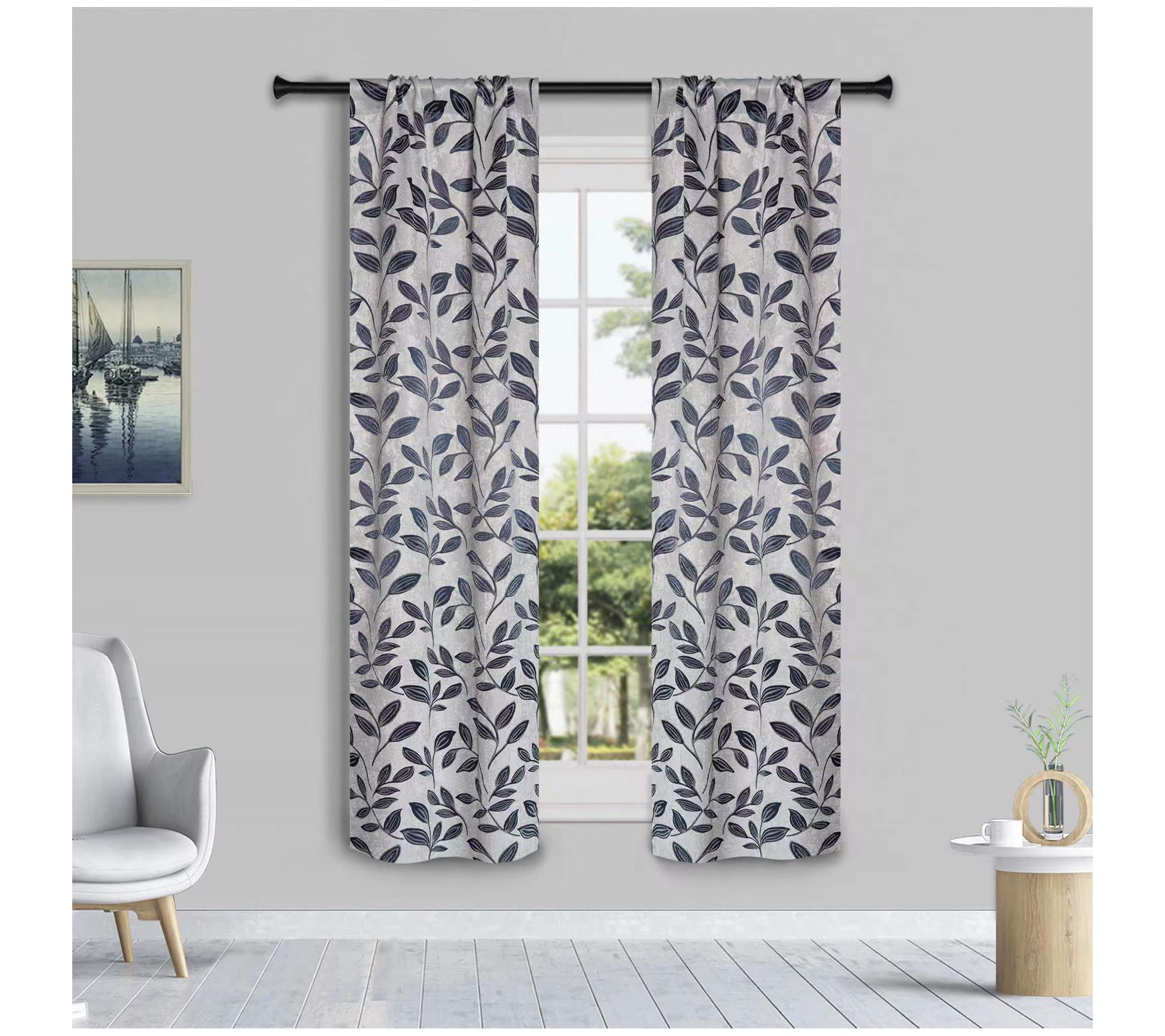 Superior Bohemian Leaves Blackout 2-Piece Curtan Set, 26x63