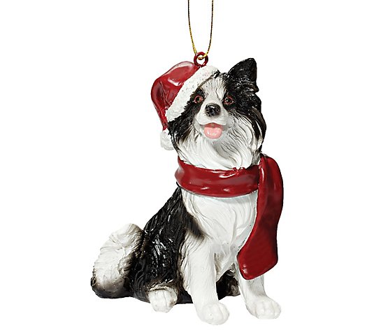 Design Toscano Holiday Border Collie Dog Ornament