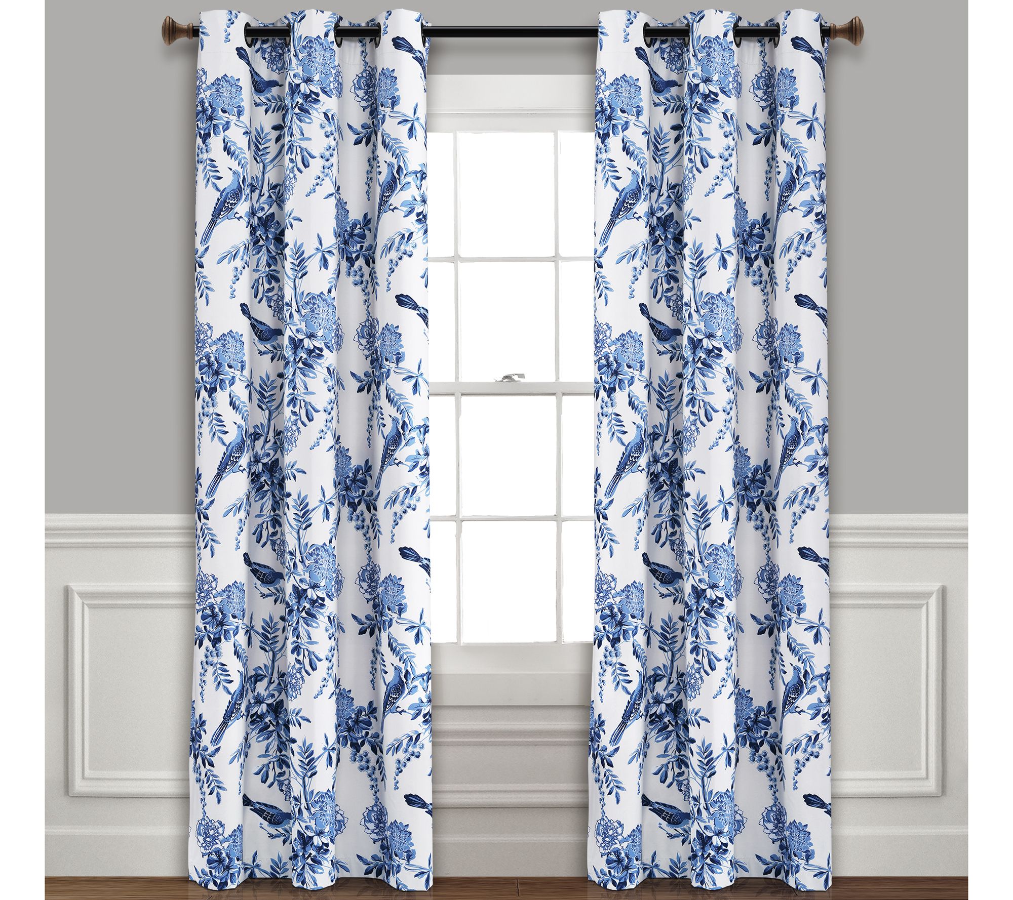 Farmhouse Bird And Flower (2) Insulated Blackout 38"x95"Panels