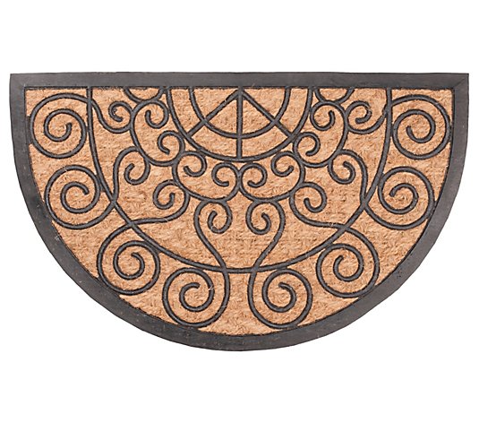 Tuffcor Half Round Scroll Coir and Rubber Doormat