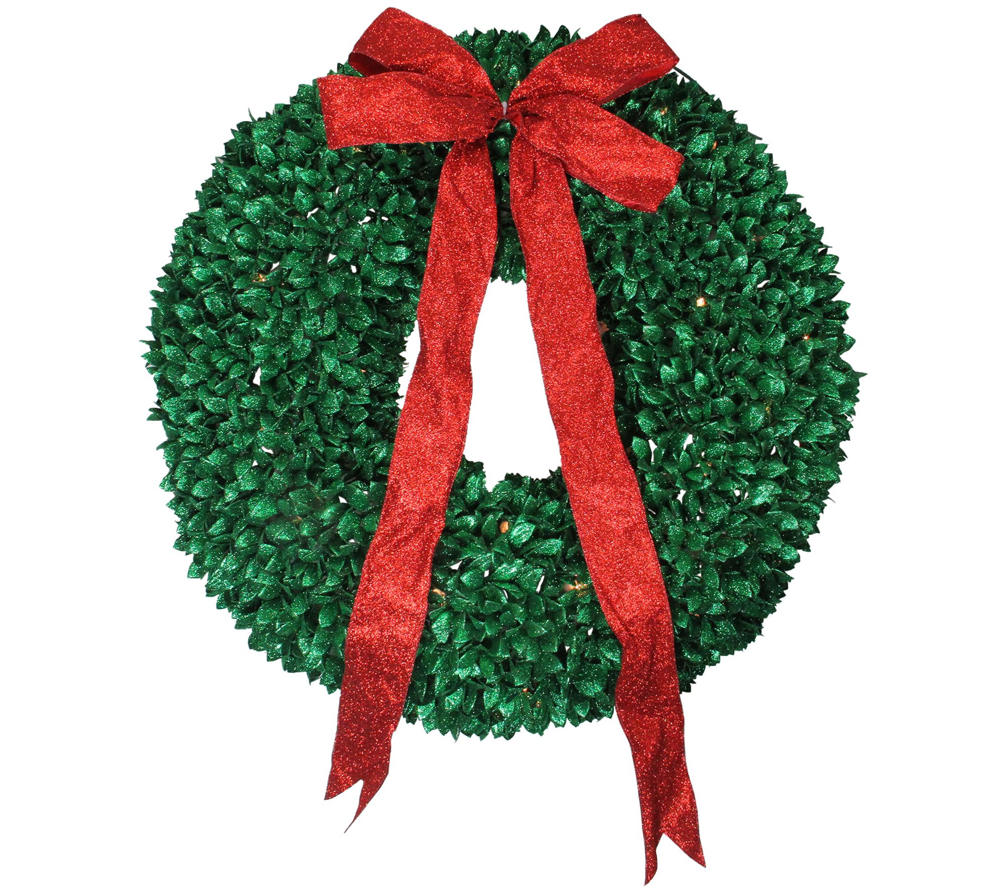 Northlight Glittered Leaves Wreath - 28" Clearights